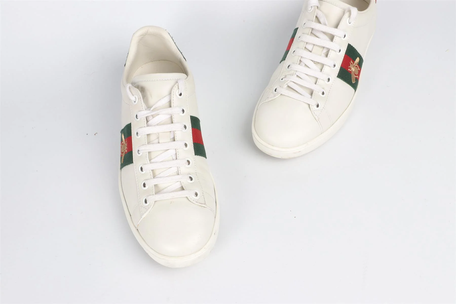 GUCCI WHITE ACE LEATHER SNEAKERS EU 37.5, UK 4.5, US 7.5 - Image 11