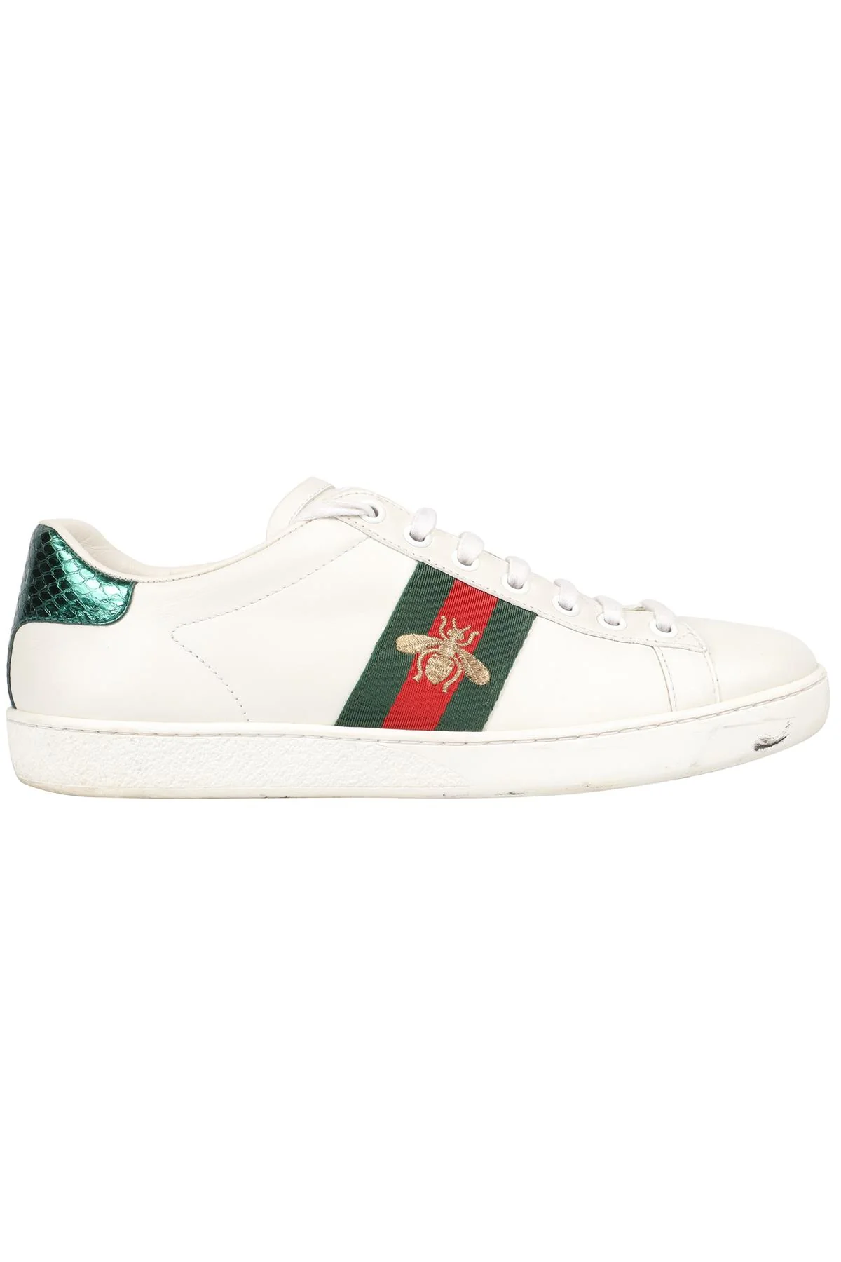 GUCCI WHITE ACE LEATHER SNEAKERS EU 37.5, UK 4.5, US 7.5 - Image 8