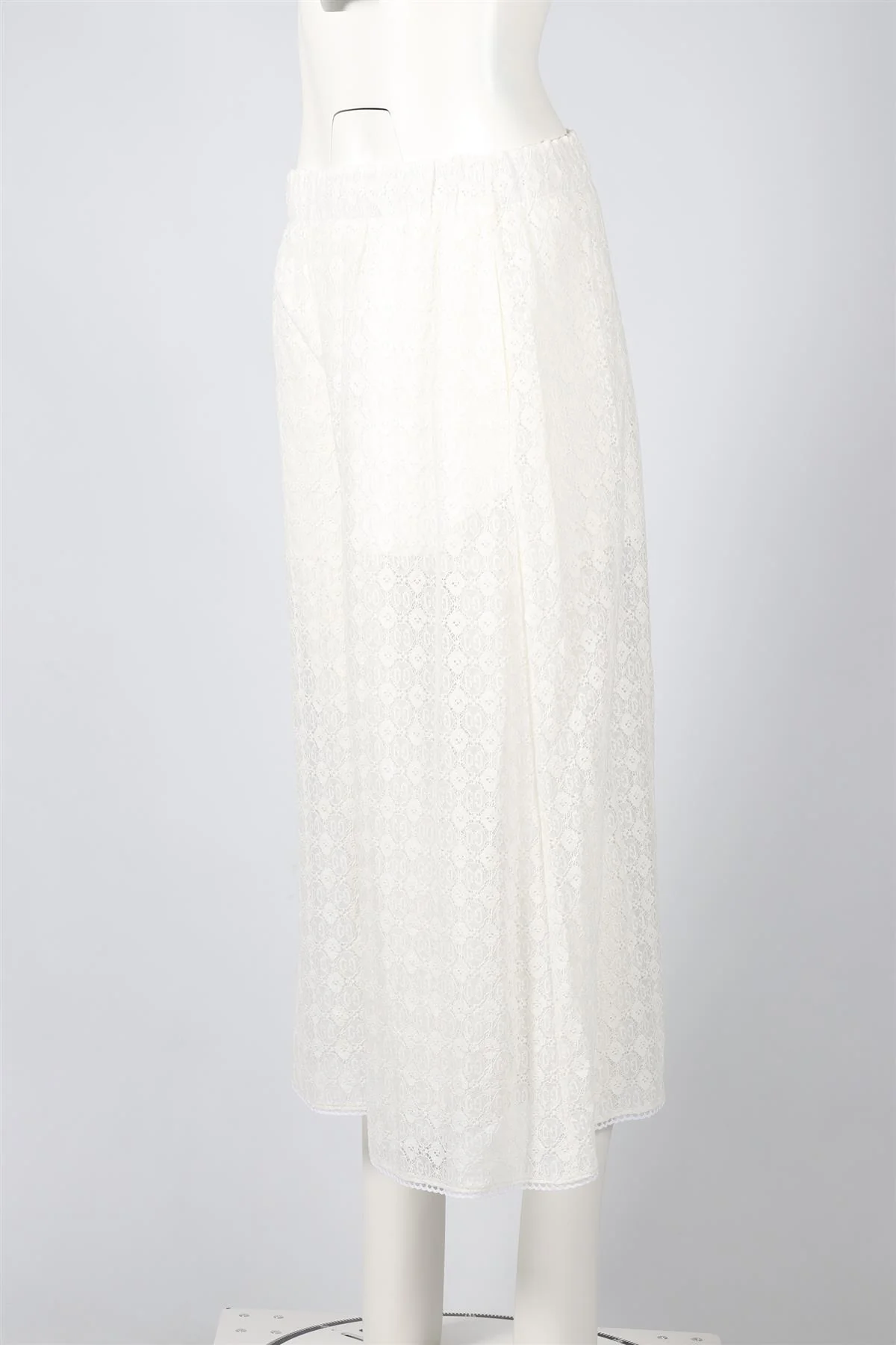 GUCCI WHITE GG LACE WIDE LEG PANTS IT 38 UK 6 - Image 3
