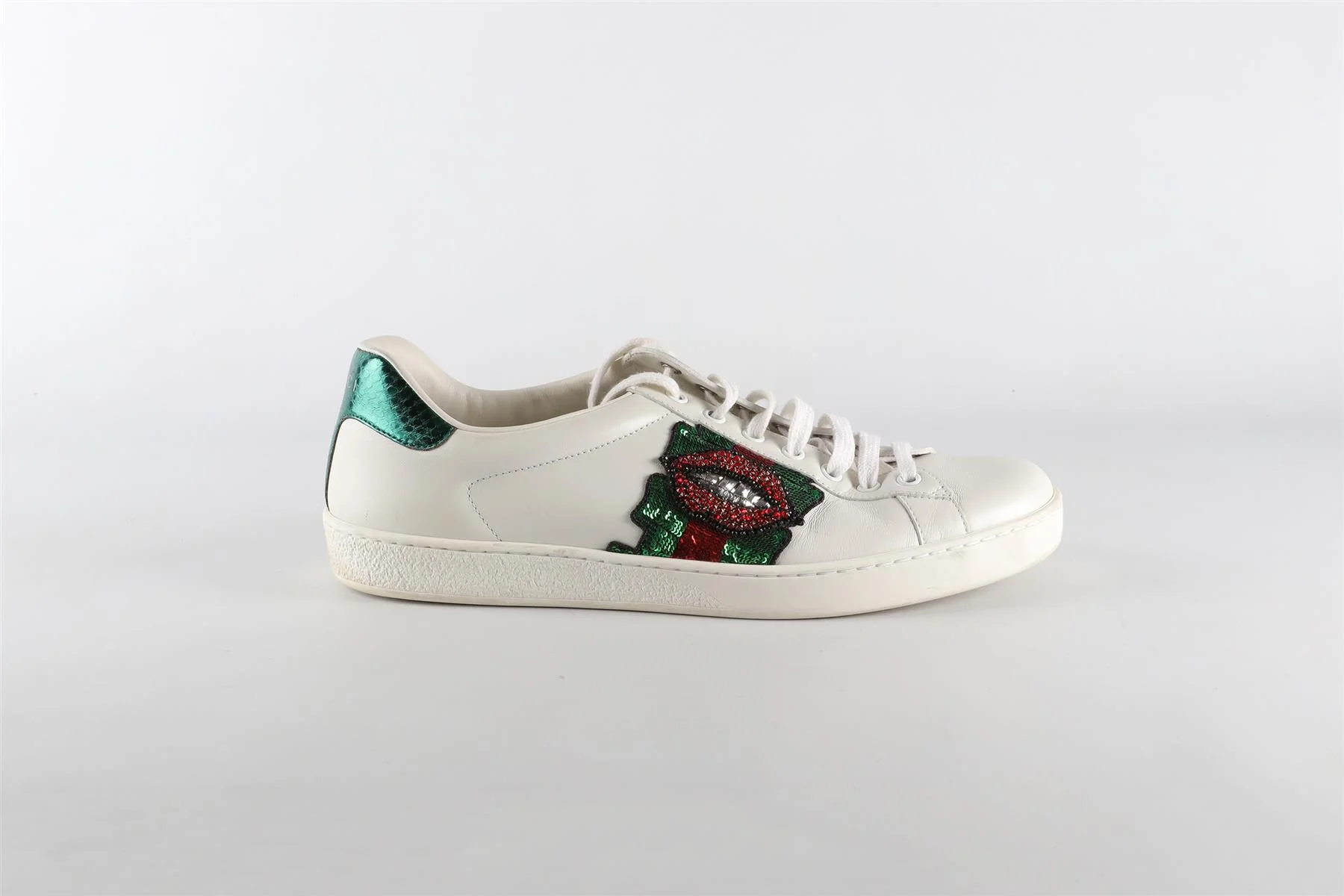 GUCCI WHITE MEN'S ACE LEATHER SNEAKERS UK 8.5 - Image 2