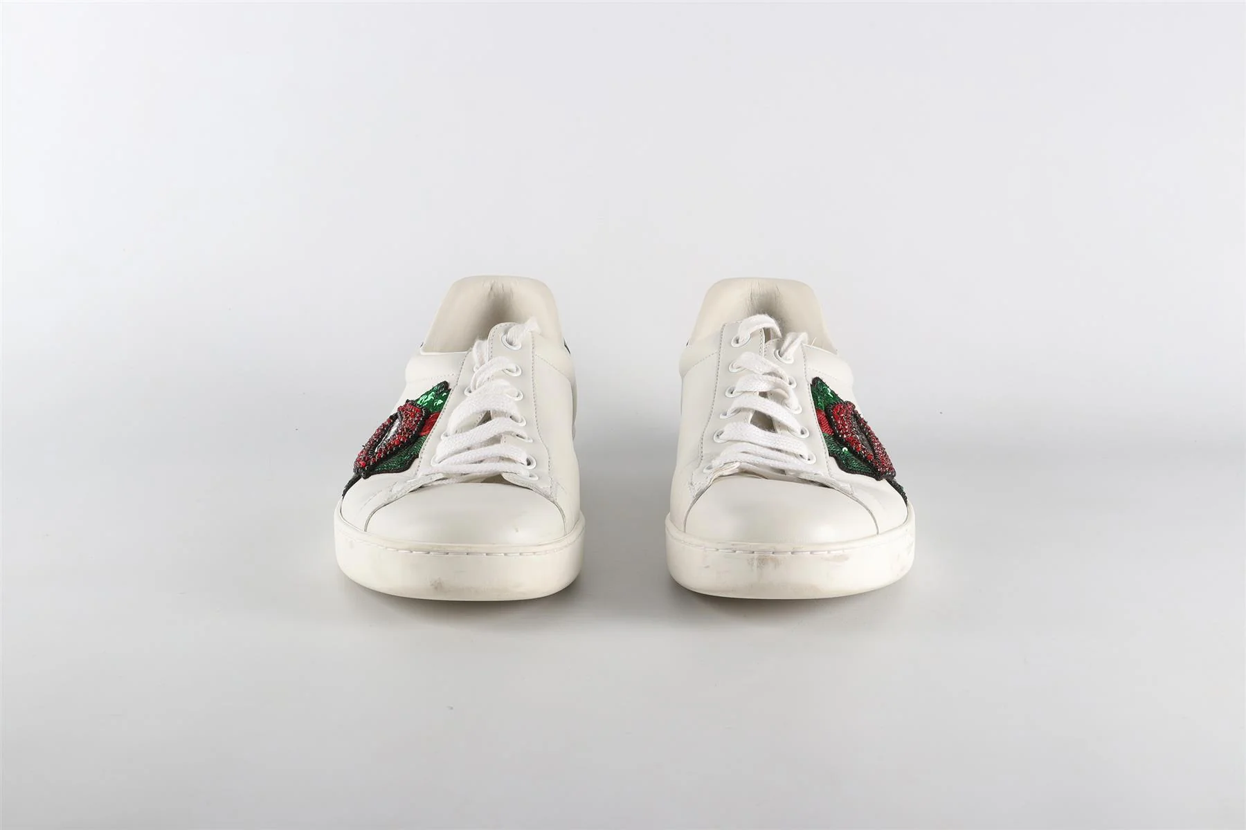 GUCCI WHITE MEN'S ACE LEATHER SNEAKERS UK 8.5 - Image 3