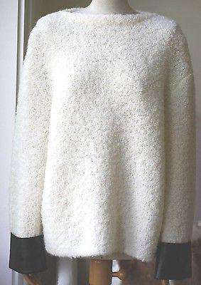 GUCCI WOOL BLEND SWEATER WITH LEATHER CUFFS SMALL - Image 6
