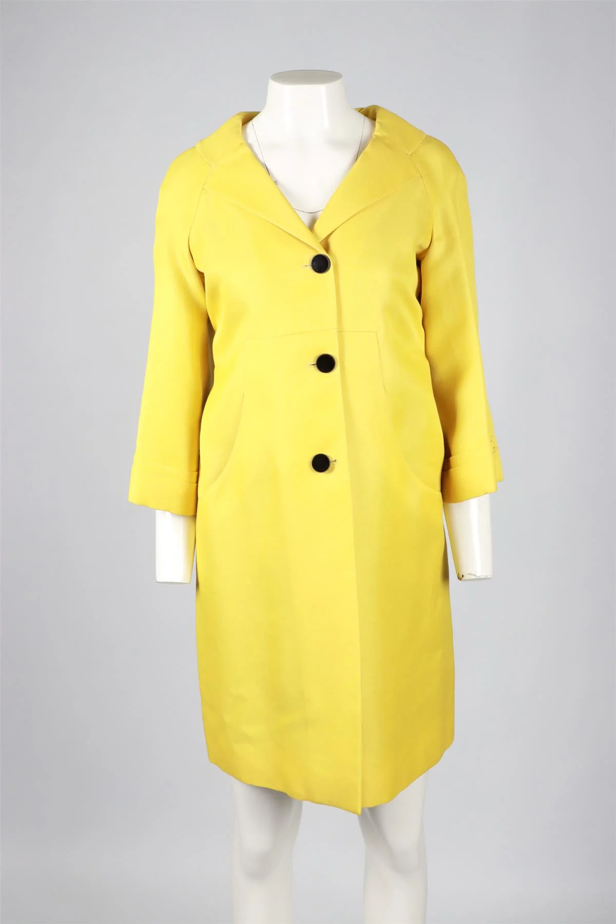 GUCCI YELLOW SILK BLEND COAT - Image 2