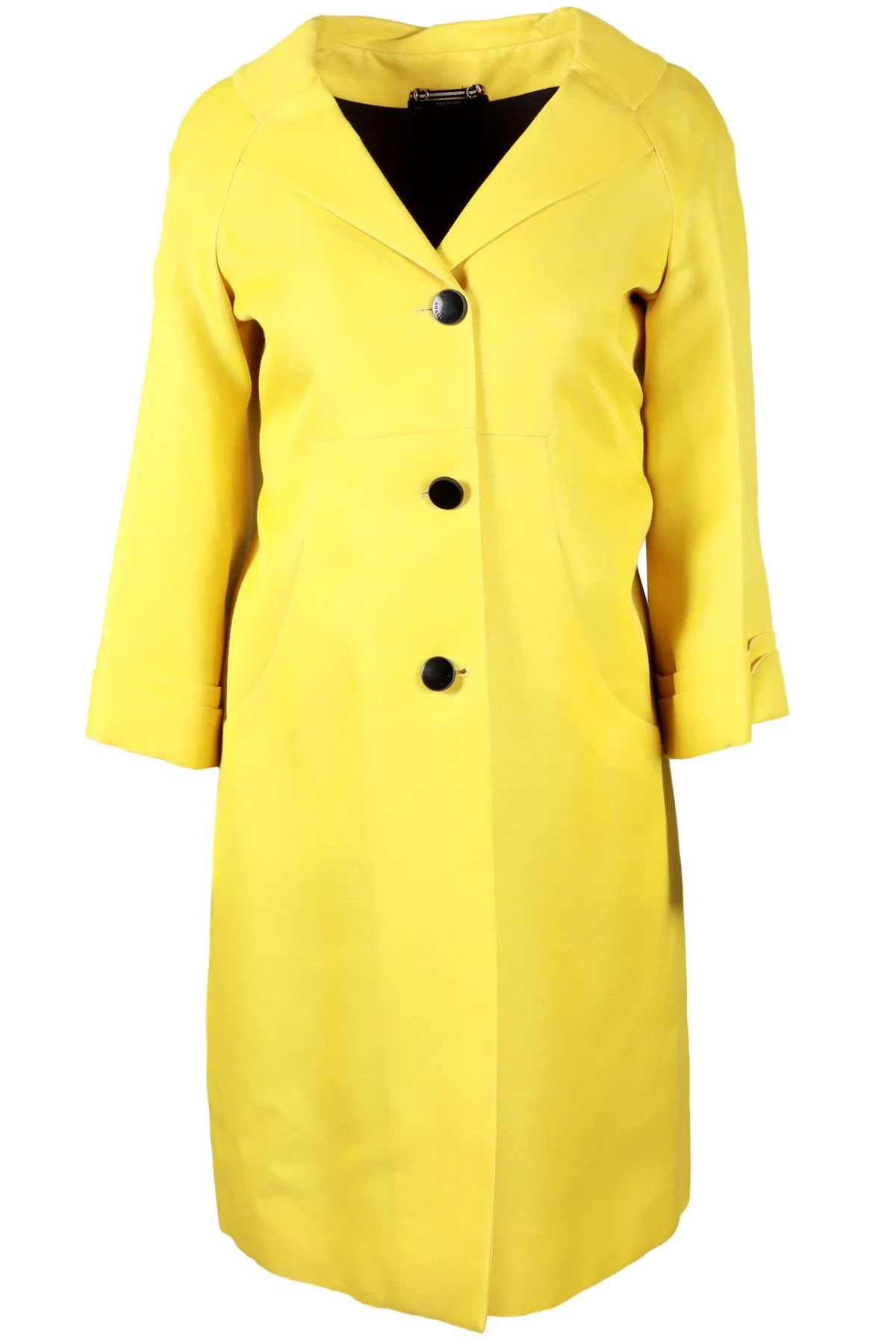 GUCCI YELLOW SILK BLEND COAT - Image 5
