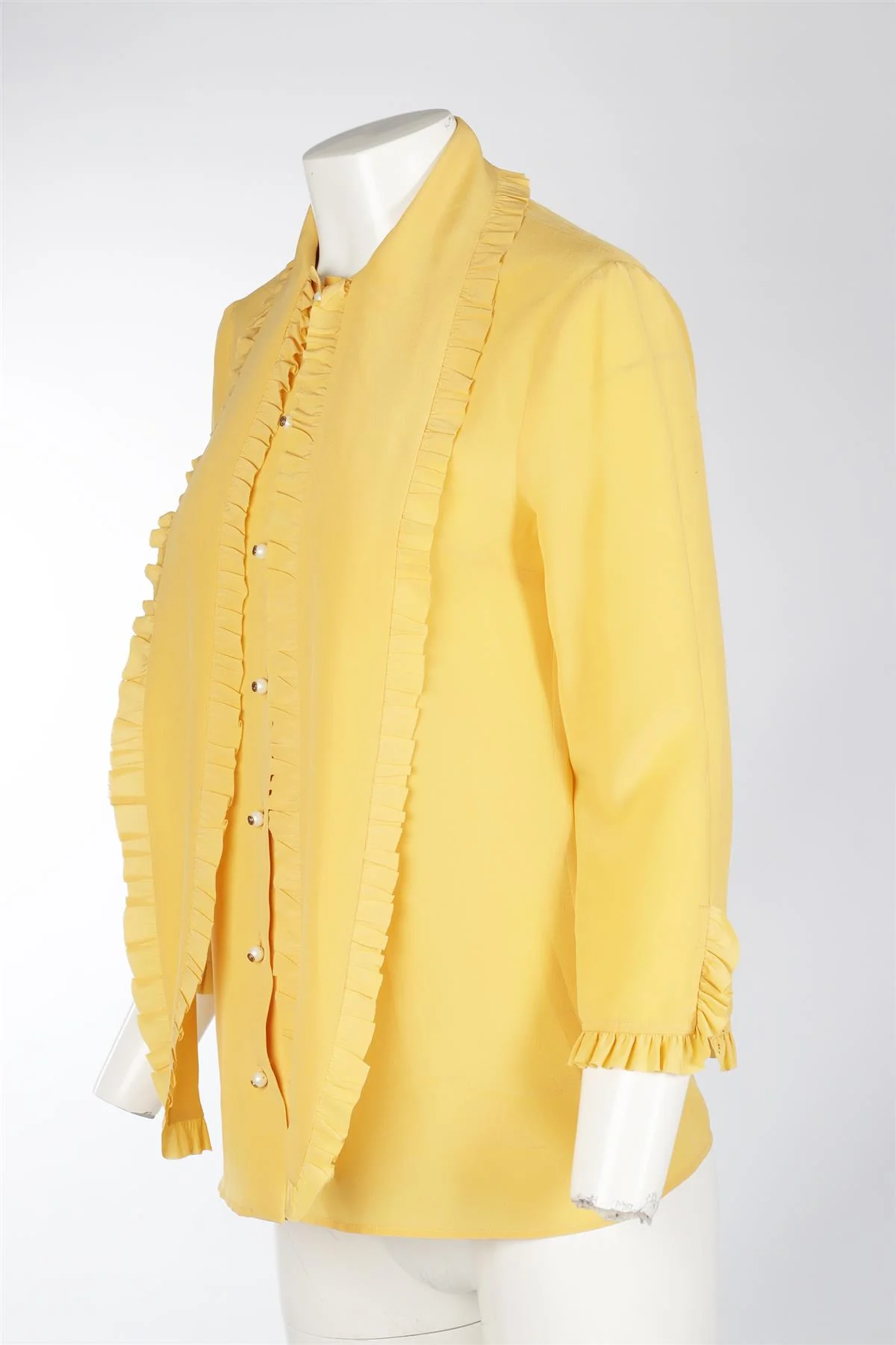 GUCCI YELLOW SILK SHIRT IT 40 UK 8 - Image 3