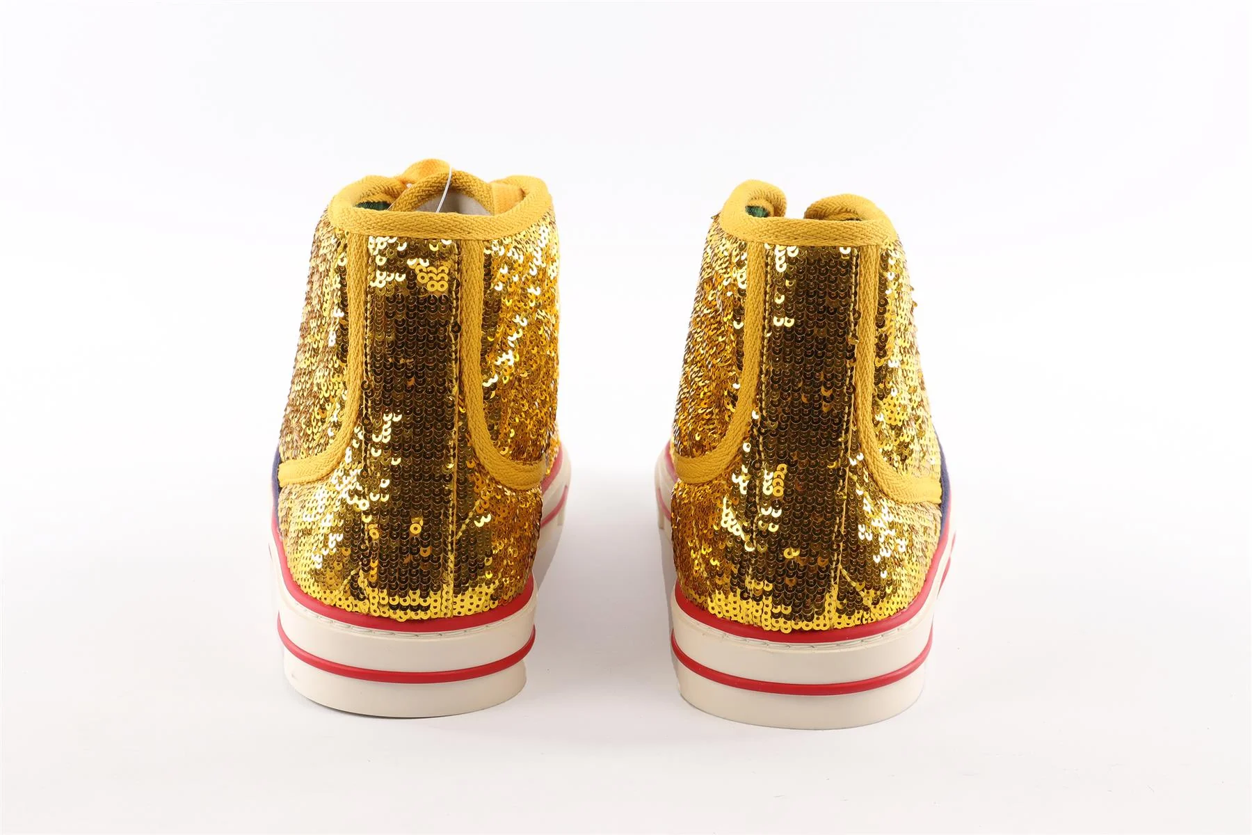 GUCCI YELLOW TENNIS 1977 SEQUIN SNEAKERS EU 38 UK 5 US 8 - Image 5