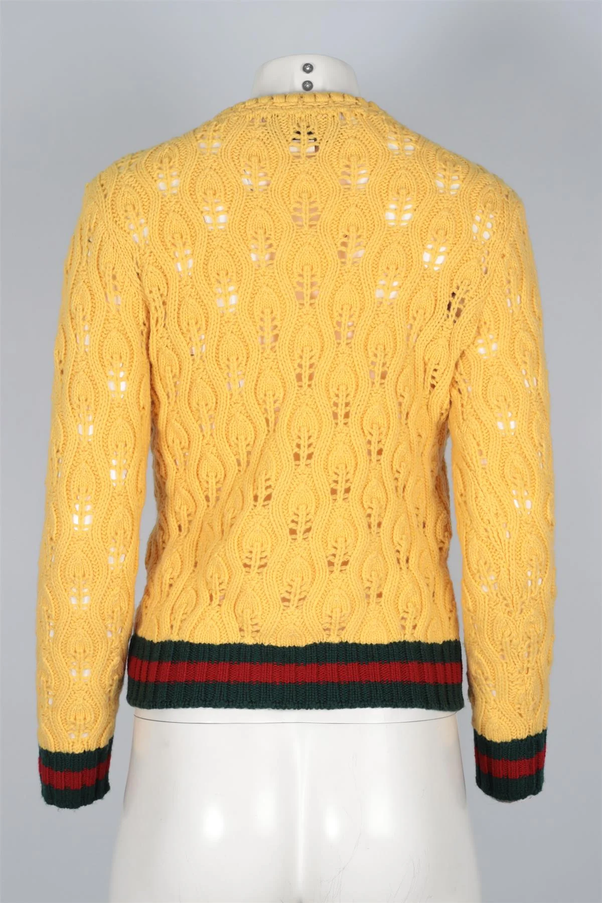 GUCCI YELLOW WOOL CARDIGAN SMALL - Image 4