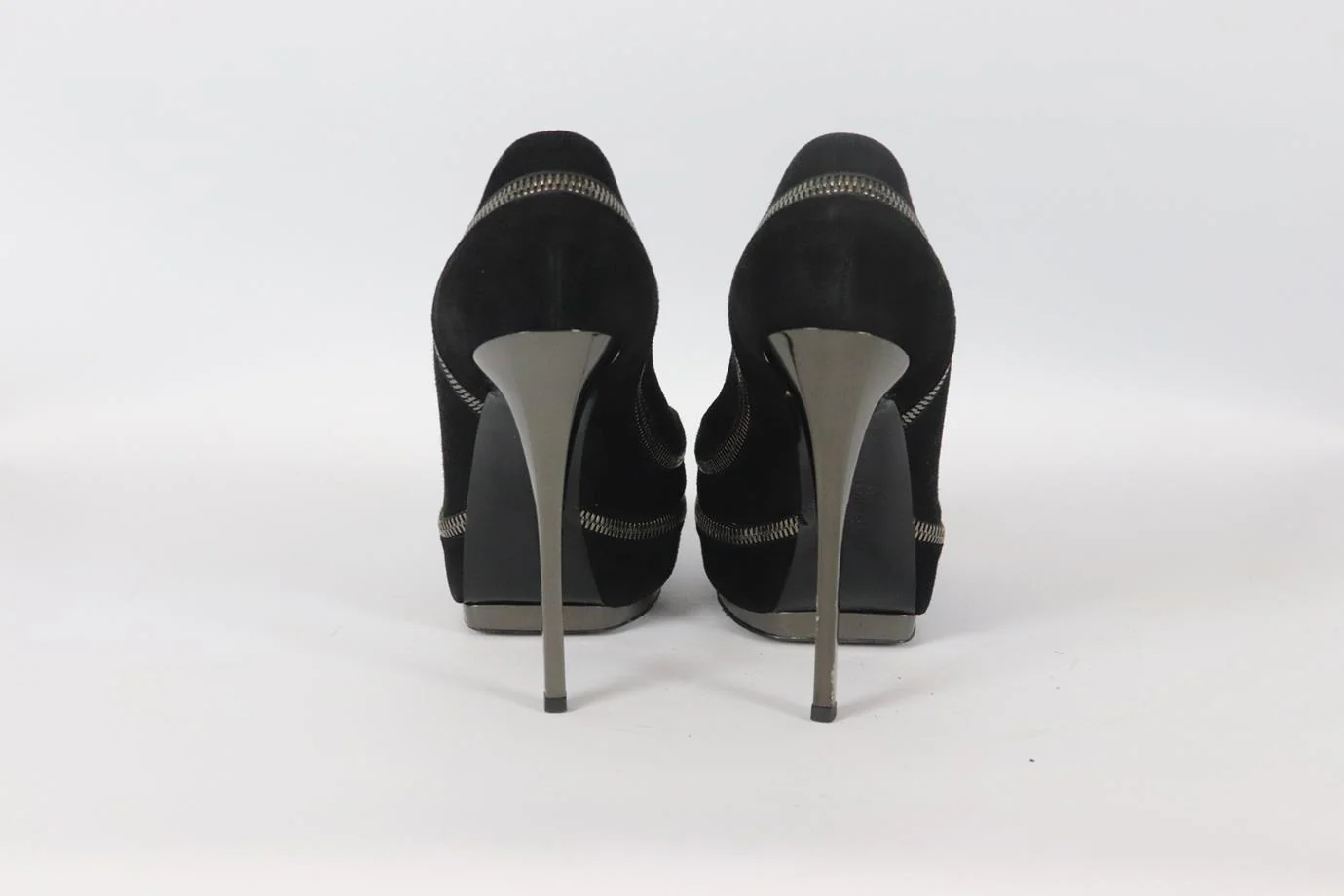 GUCCI ZIP DETAILED SUEDE PLATFORM PUMPS EU 38 UK 5 US 8 - Image 4