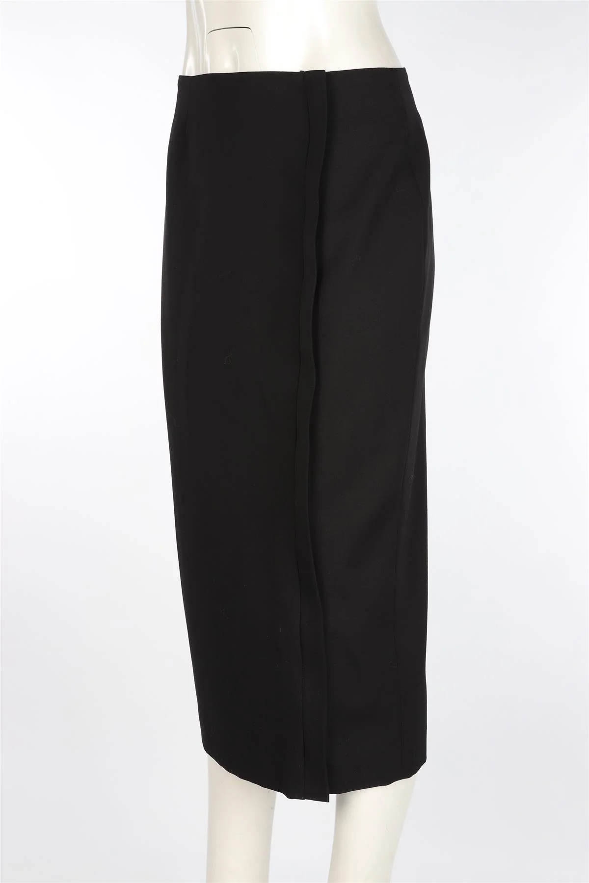 HAIDER ACKERMANN BLACK WOOL MIDI SKIRT FR 40 UK 8 - Image 3