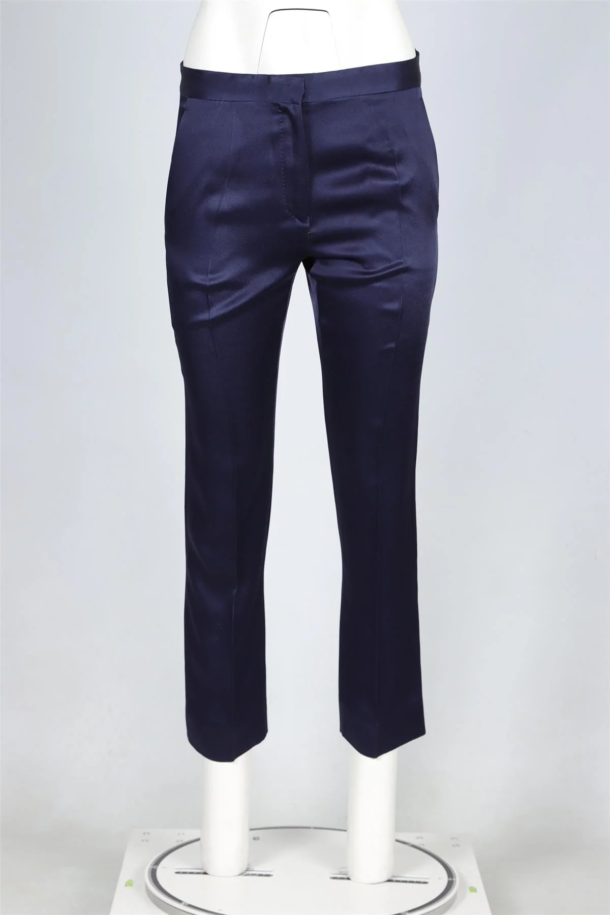 HAIDER ACKERMANN NAVY SATIN STRAIGHT LEG PANTS XSMALL - Image 2
