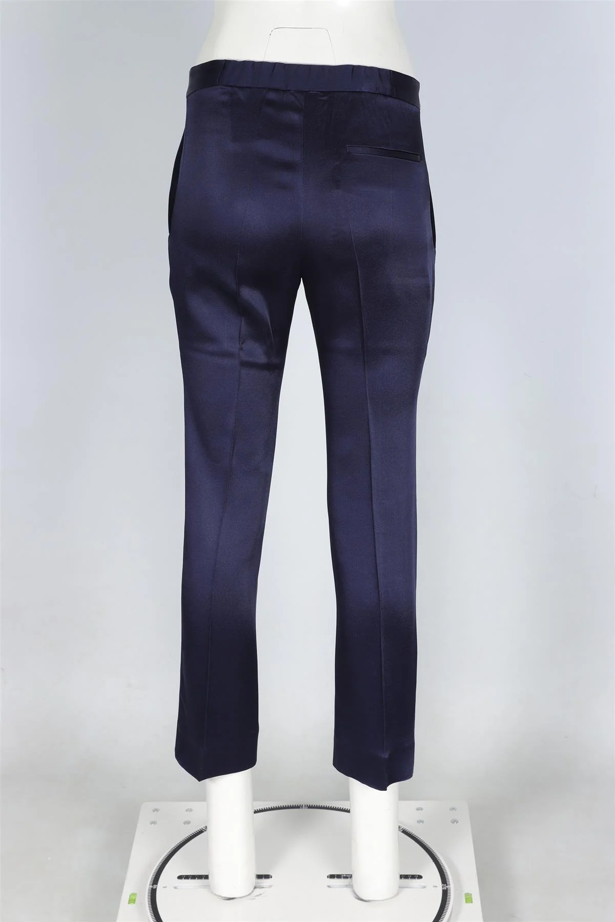 HAIDER ACKERMANN NAVY SATIN STRAIGHT LEG PANTS XSMALL - Image 4