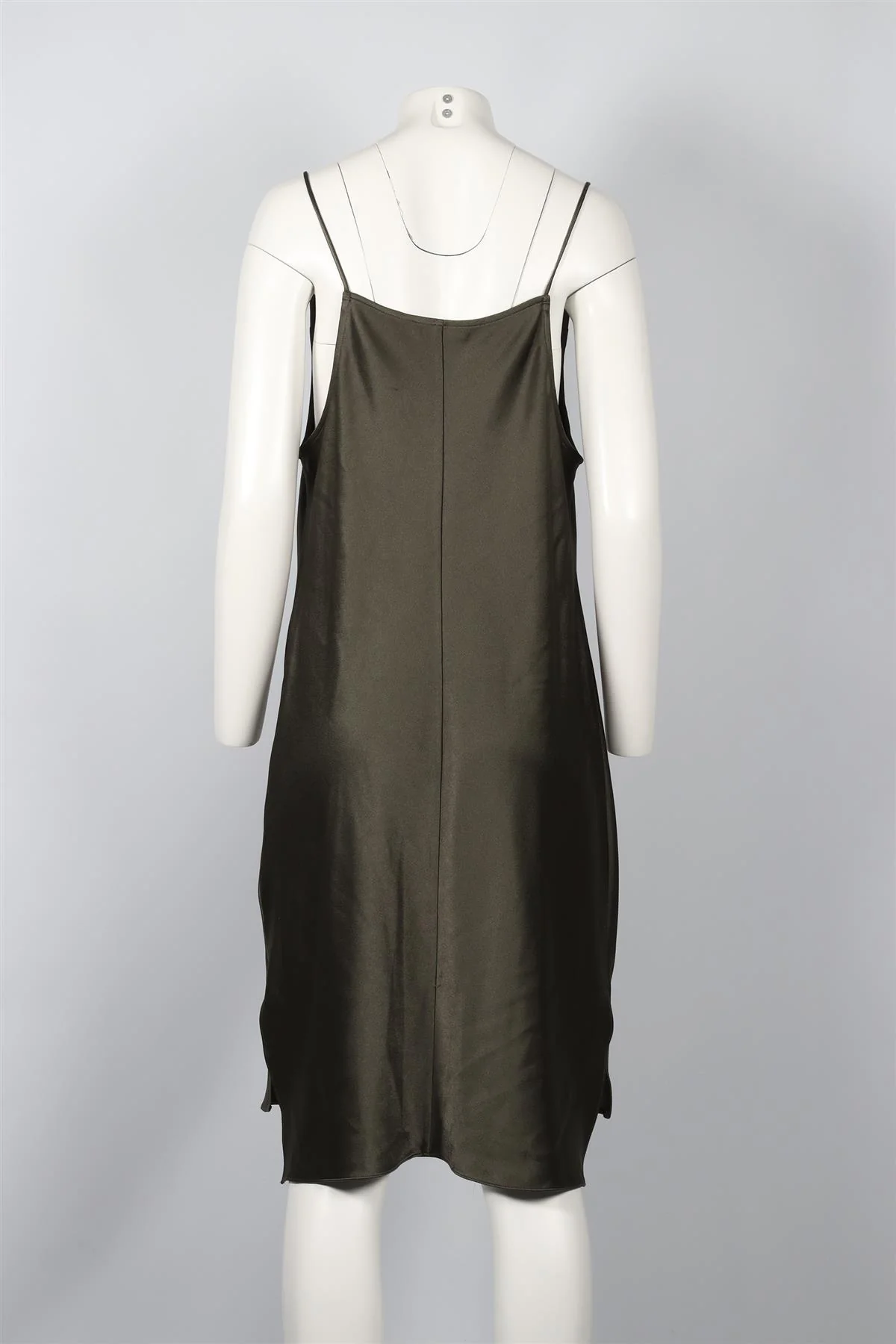 HALSTON HERITAGE GREEN SATIN MINI DRESS MEDIUM - Image 4