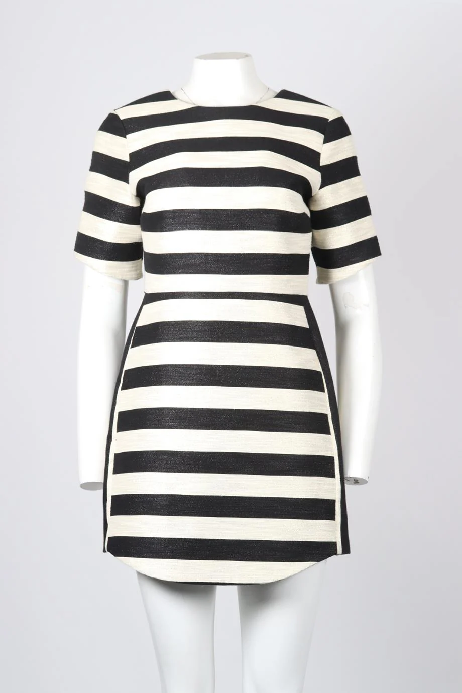HANLEY STRIPED COTTON BLEND MINI DRESS US 8 UK 12 - Image 2