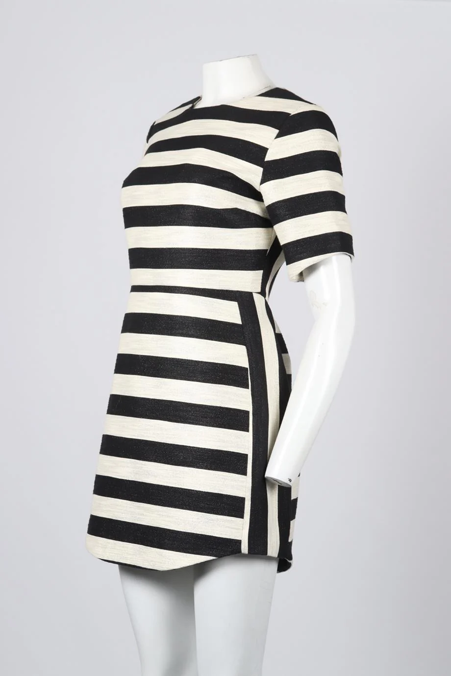 HANLEY STRIPED COTTON BLEND MINI DRESS US 8 UK 12 - Image 3