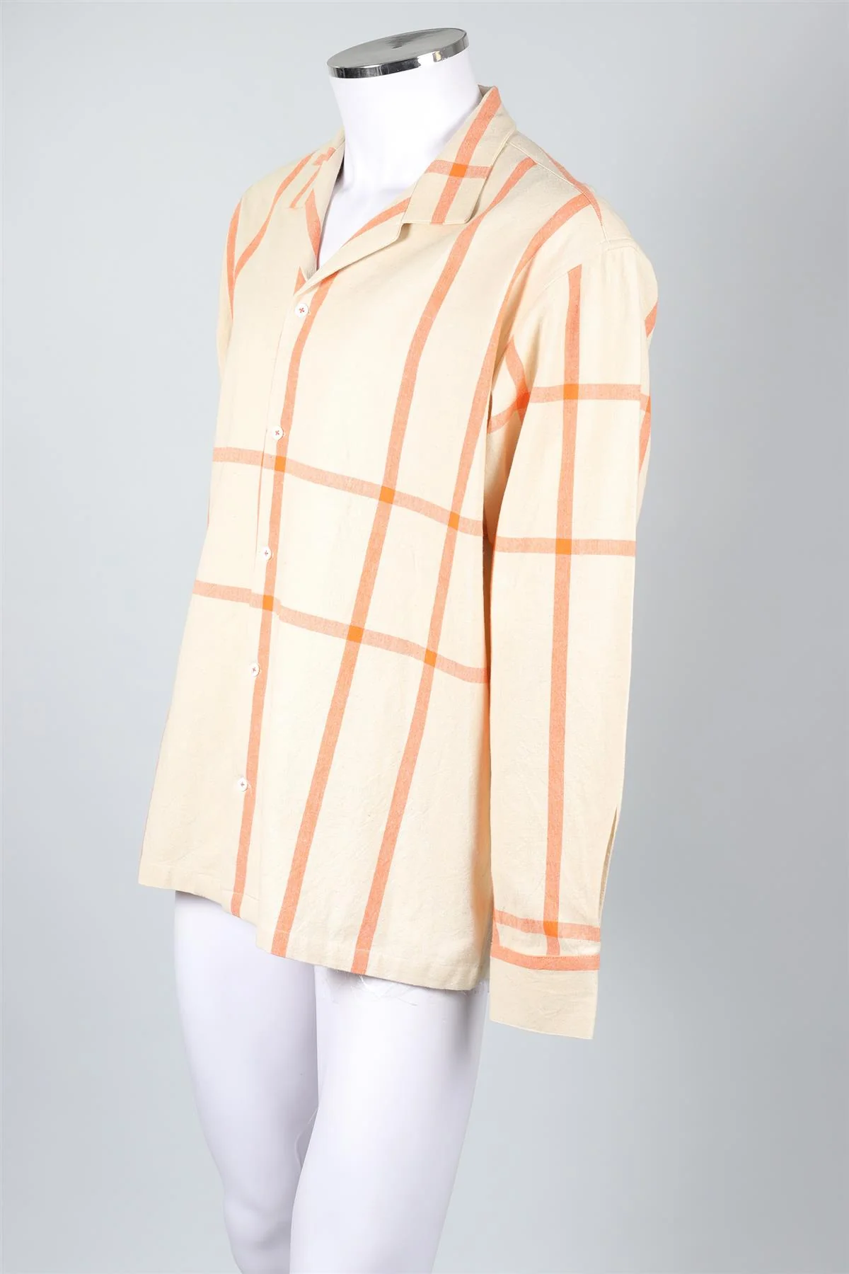 HARAGO CREAM MEN'S COTTON SHIRT LARGE - Image 3