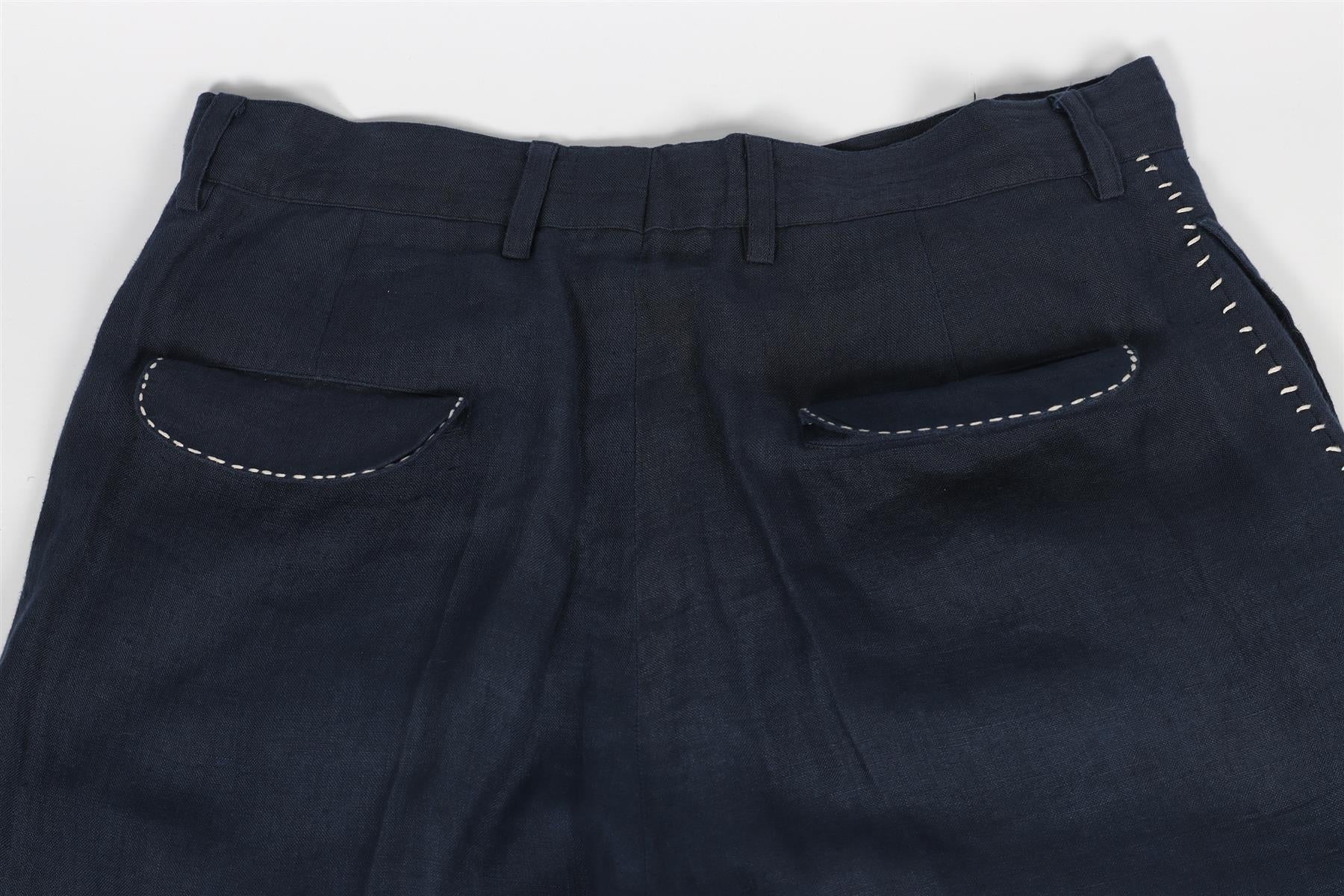 HARAGO NAVY MEN'S LINEN PANTS SMALL - Image 6