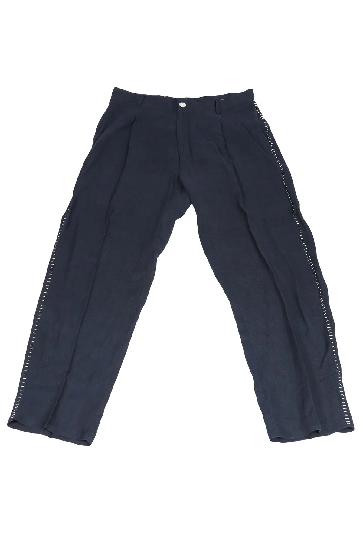 HARAGO NAVY MEN'S LINEN PANTS SMALL - Image 7