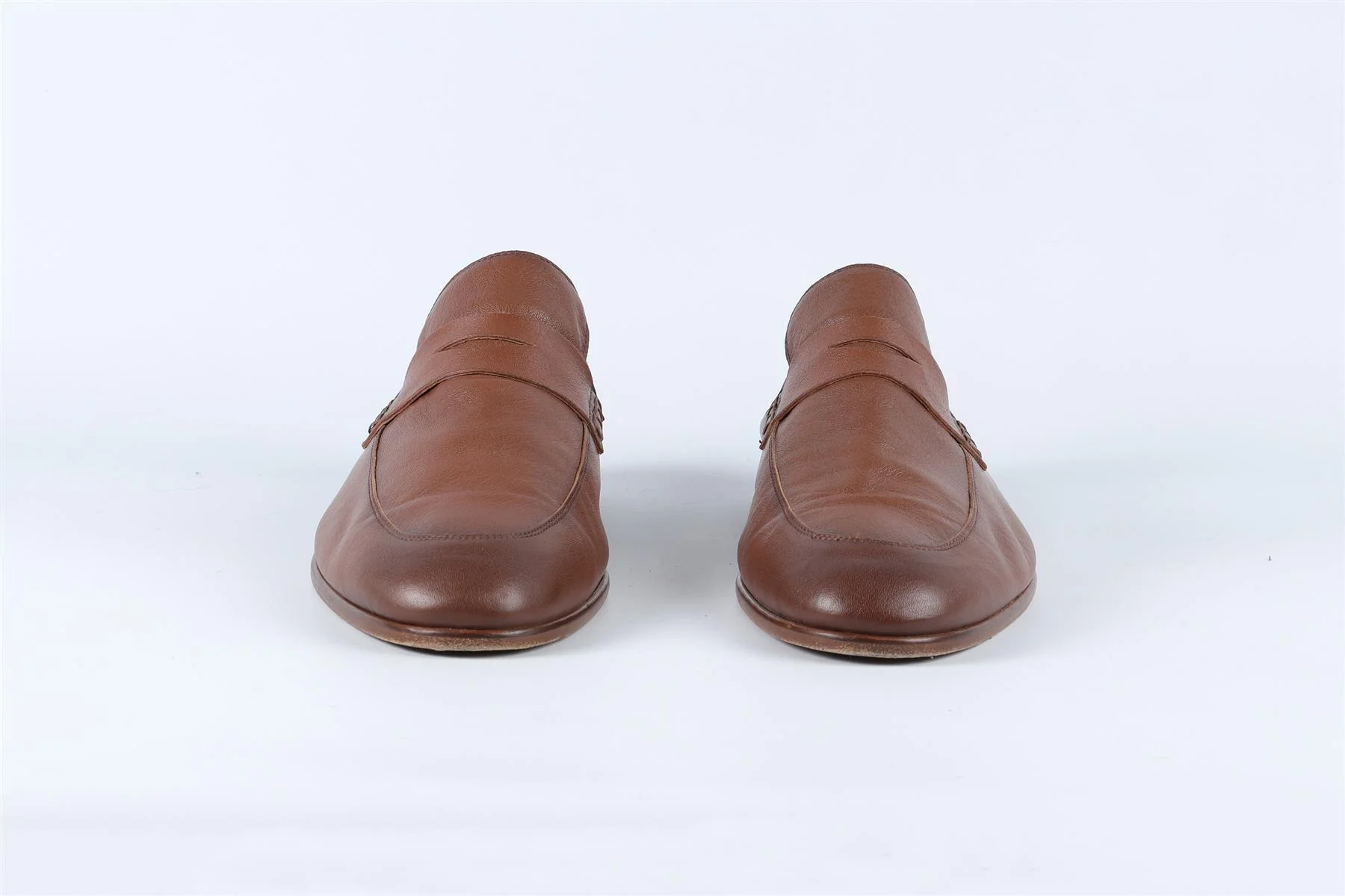 HARRYS OF LONDON BROWN MEN'S LEATHER LOAFERS UK 10 EU 44 US 11 - Image 3