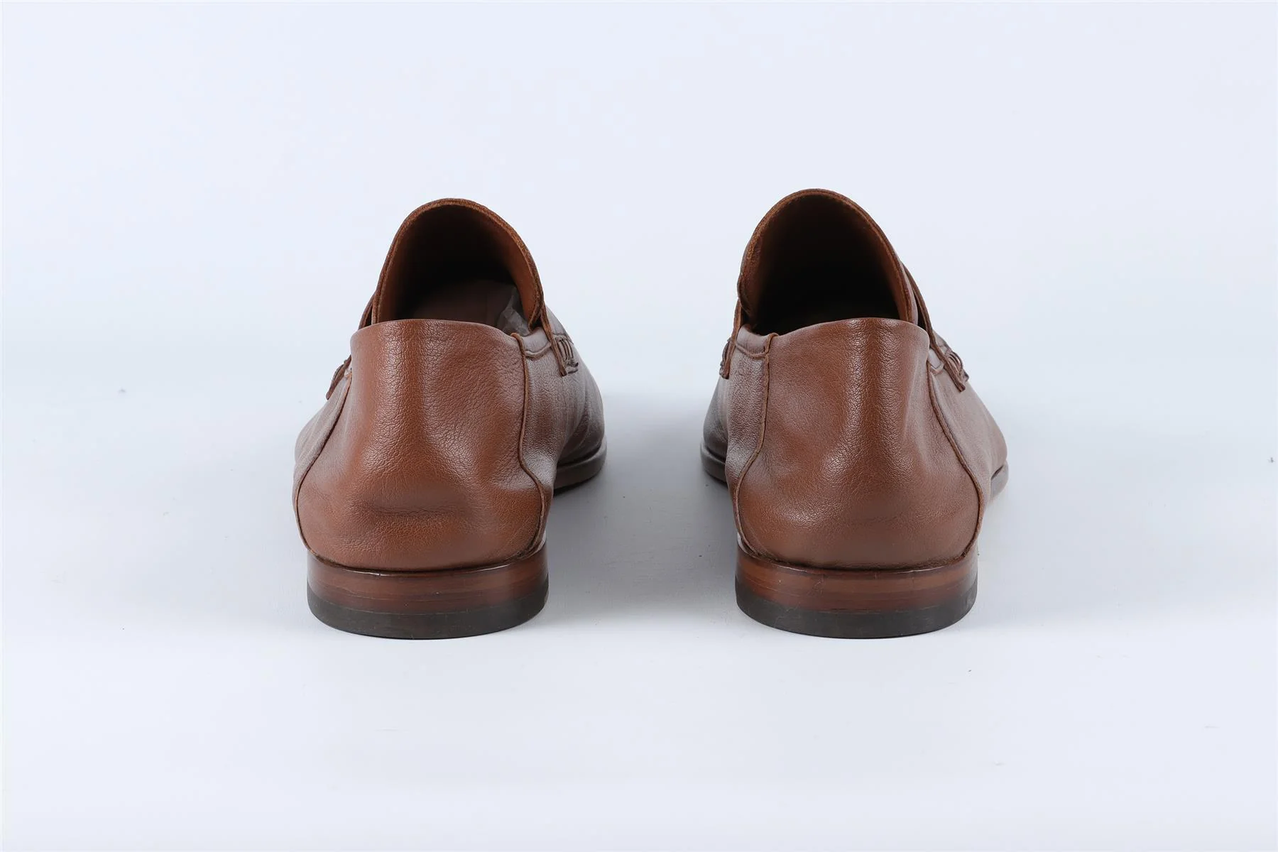 HARRYS OF LONDON BROWN MEN'S LEATHER LOAFERS UK 10 EU 44 US 11 - Image 5