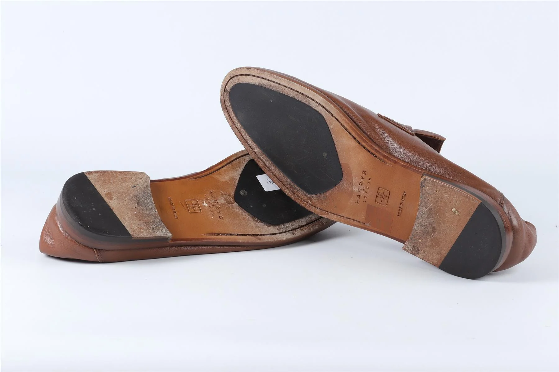 HARRYS OF LONDON BROWN MEN'S LEATHER LOAFERS UK 10 EU 44 US 11 - Image 6