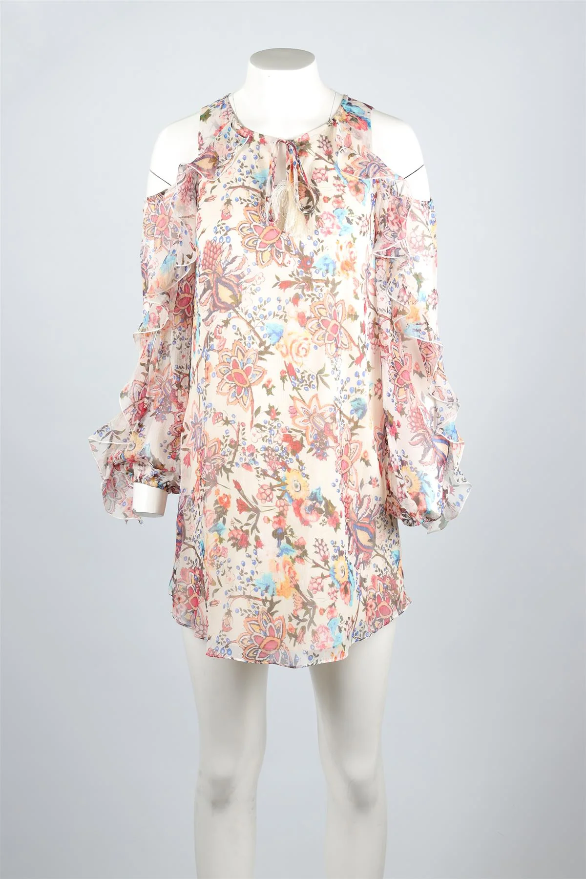 HAUTE HIPPIE MULTI SILK MINI DRESS SMALL - Image 2