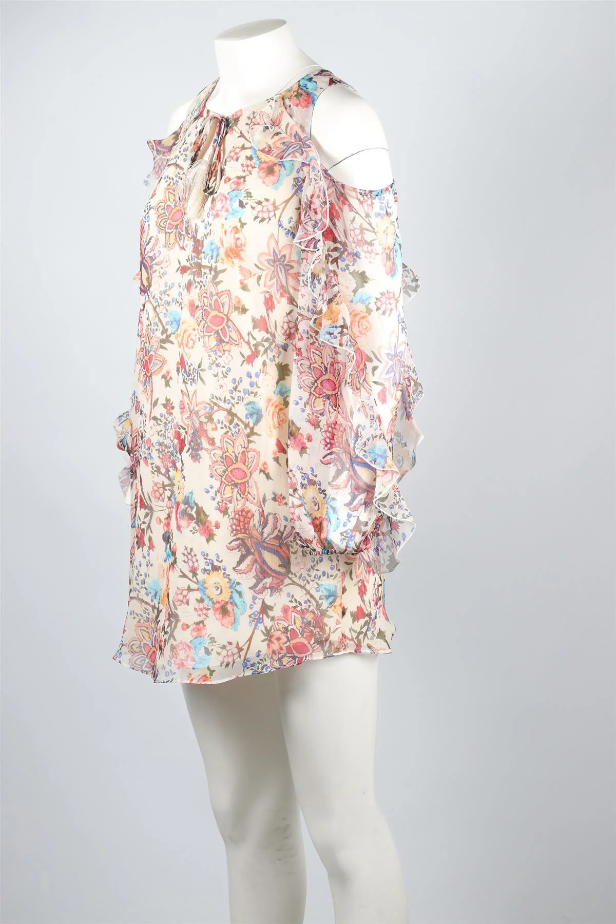 HAUTE HIPPIE MULTI SILK MINI DRESS SMALL - Image 3
