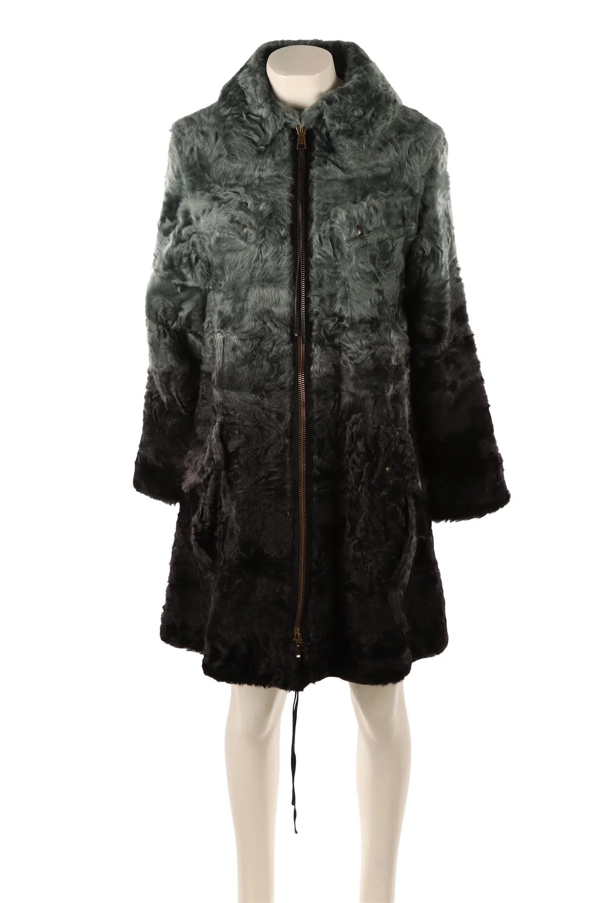 HELEN YARMAK BLUE PERSIAN LAMB COAT IT 44 - Image 2