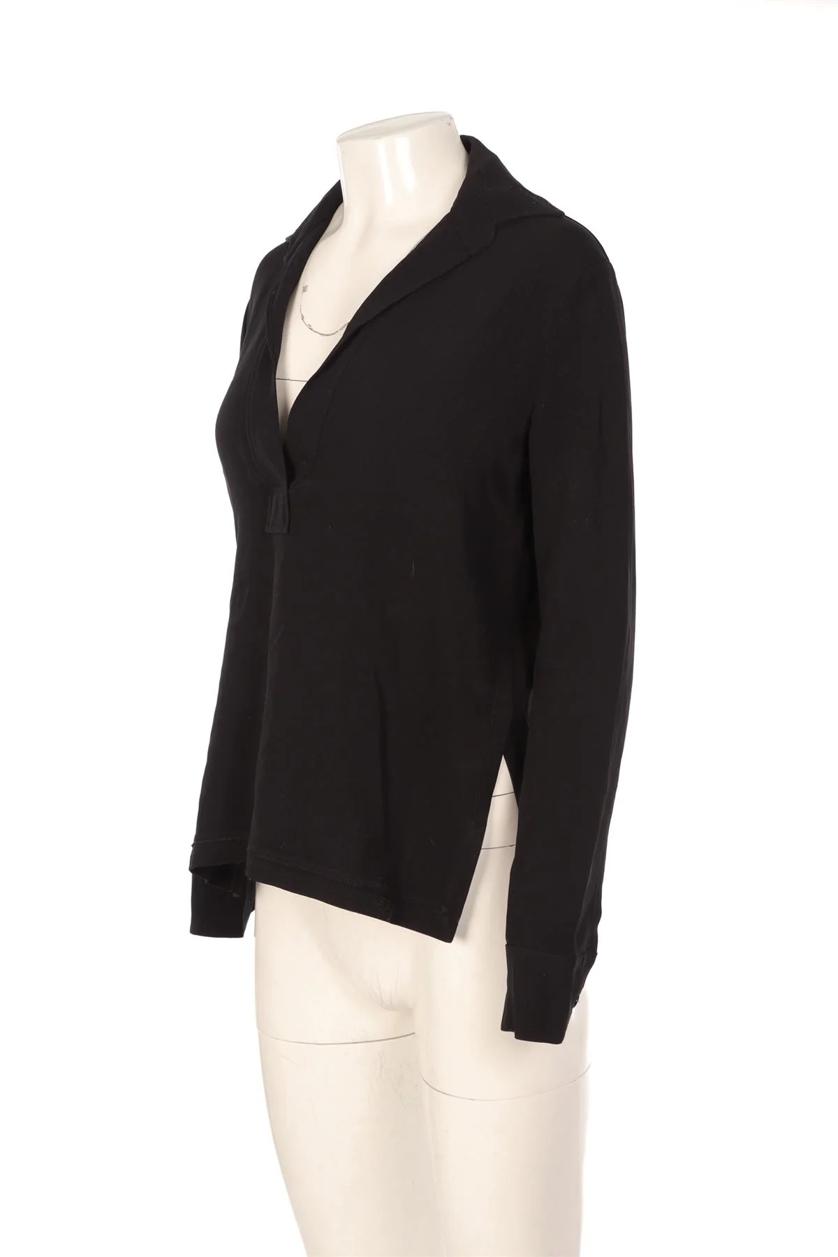 HELMUT LANG BLACK CREPE TOP MEDIUM - Image 3