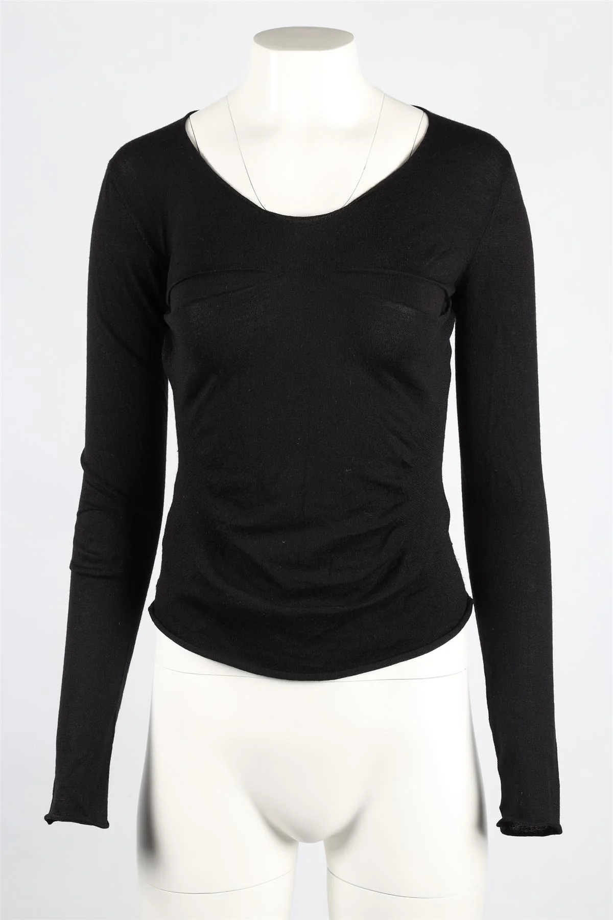 HELMUT LANG BLACK KNIT TOP IT 40 UK 8 - Image 2