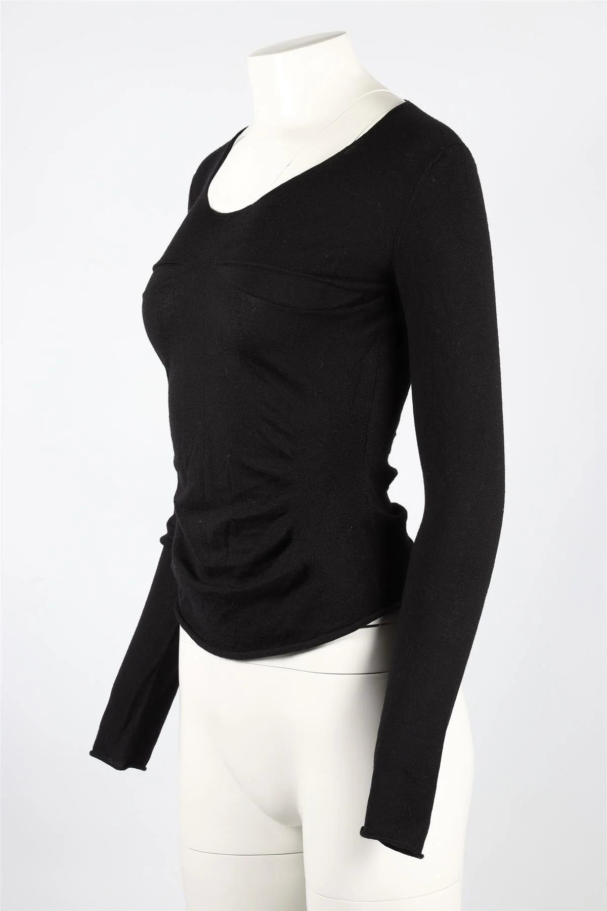 HELMUT LANG BLACK KNIT TOP IT 40 UK 8 - Image 3