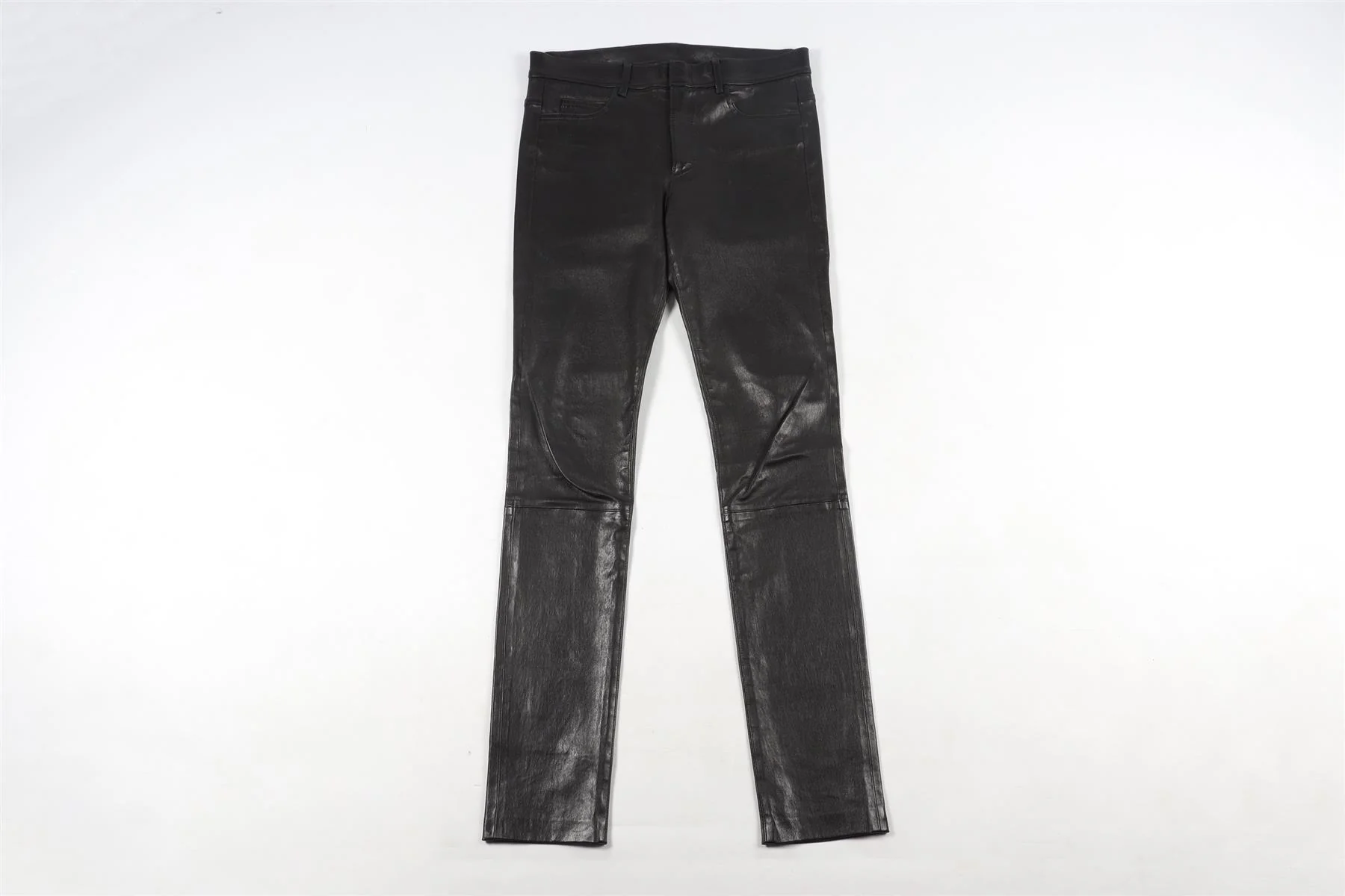 HELMUT LANG BLACK LEATHER PANTS US 4 UK 8 - Image 2