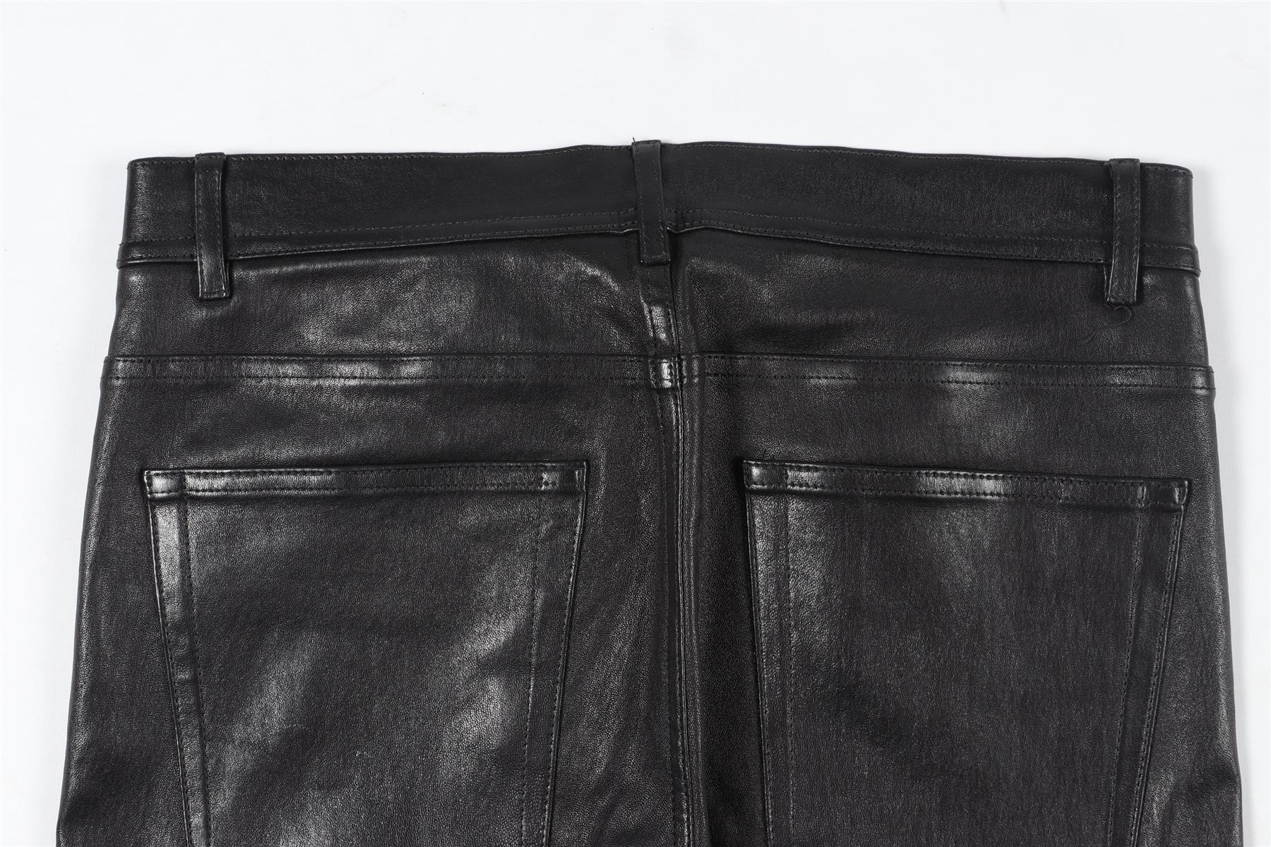HELMUT LANG BLACK LEATHER PANTS US 4 UK 8 - Image 6