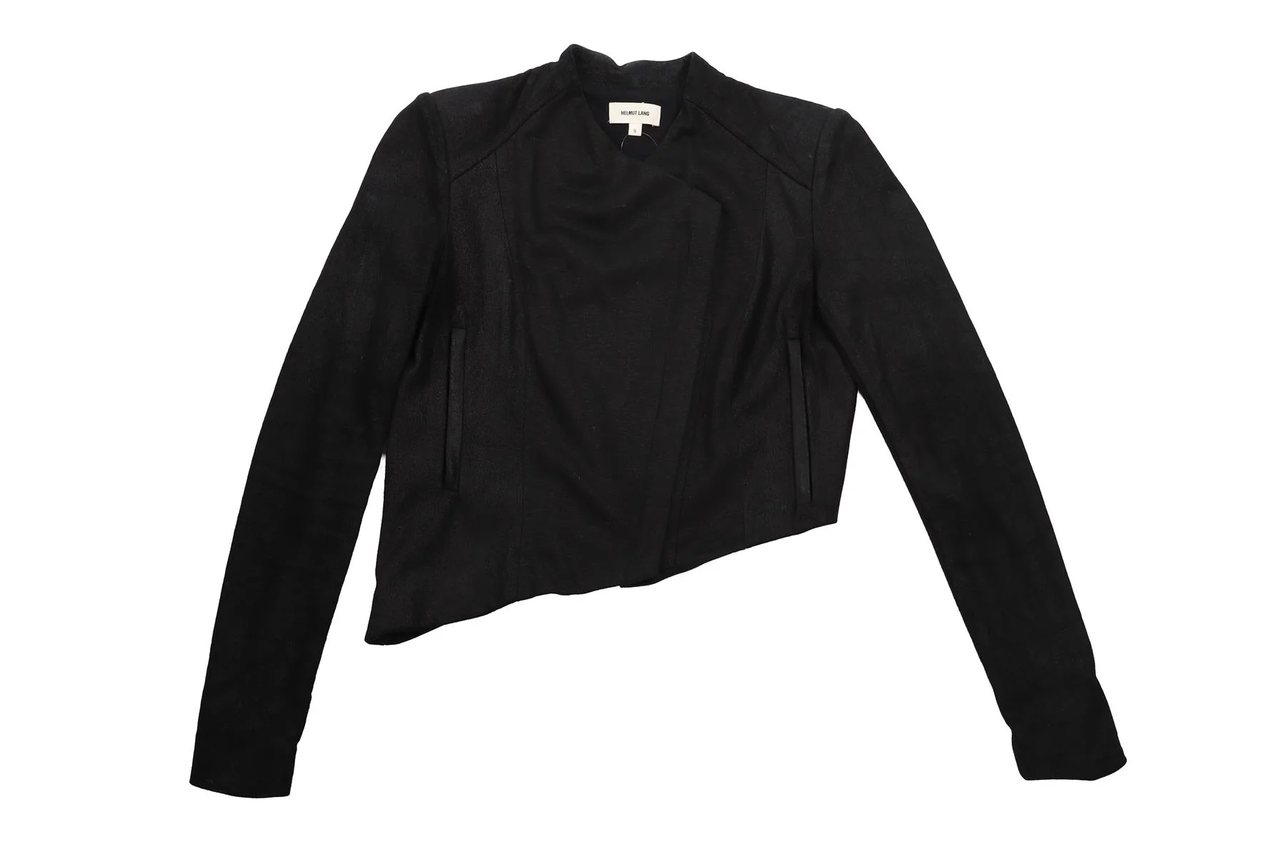 HELMUT LANG BLACK LINEN JACKET SMALL - Image 2