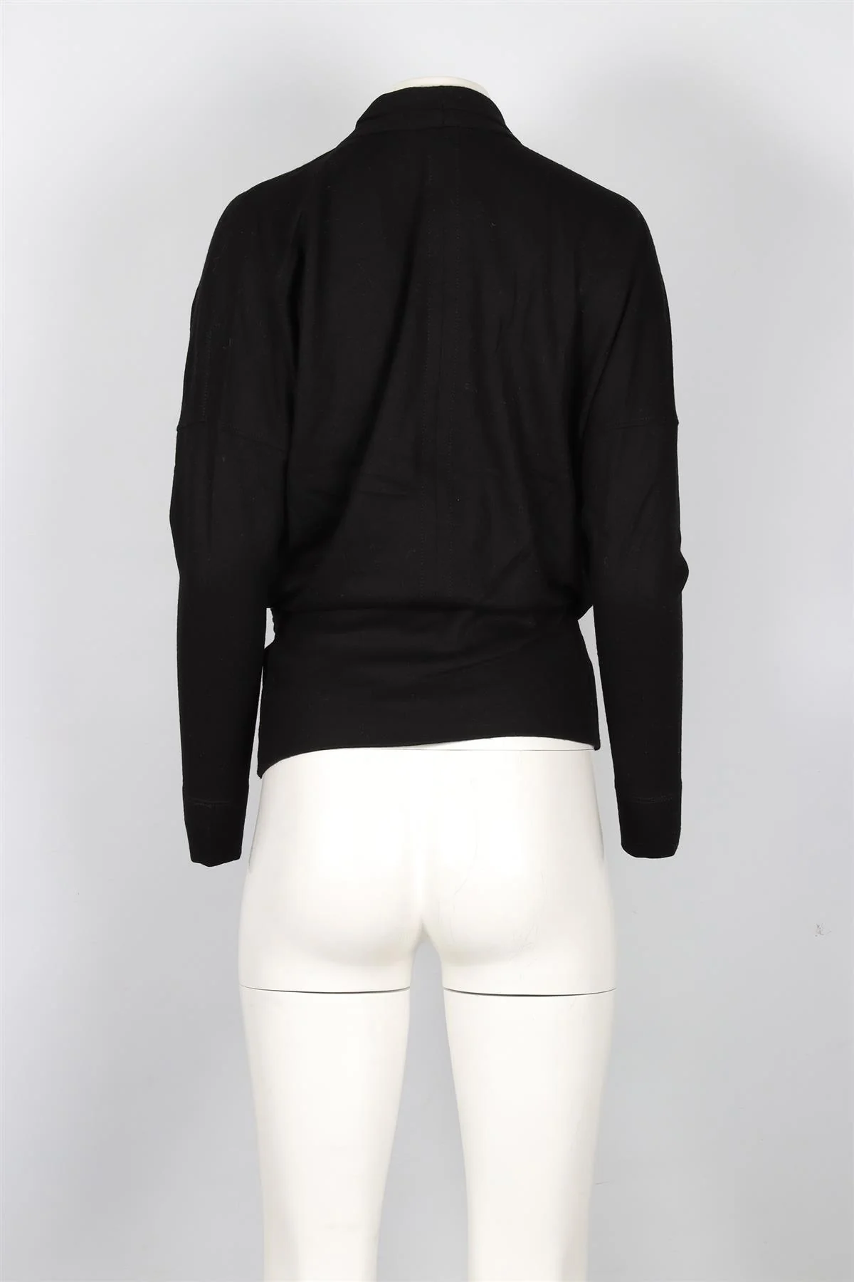 HELMUT LANG BLACK WOOL TOP XSMALL - Image 4