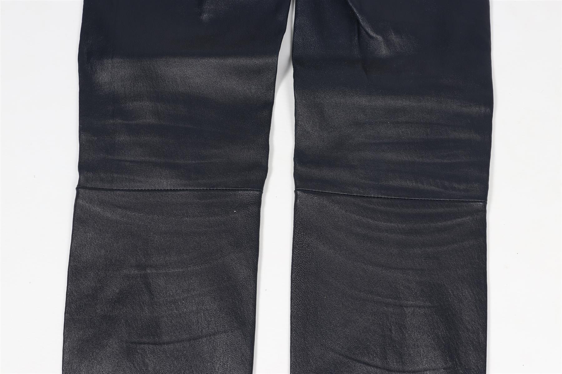 HELMUT LANG NAVY LEATHER SKINNY PANTS US 0 UK 4 - Image 5
