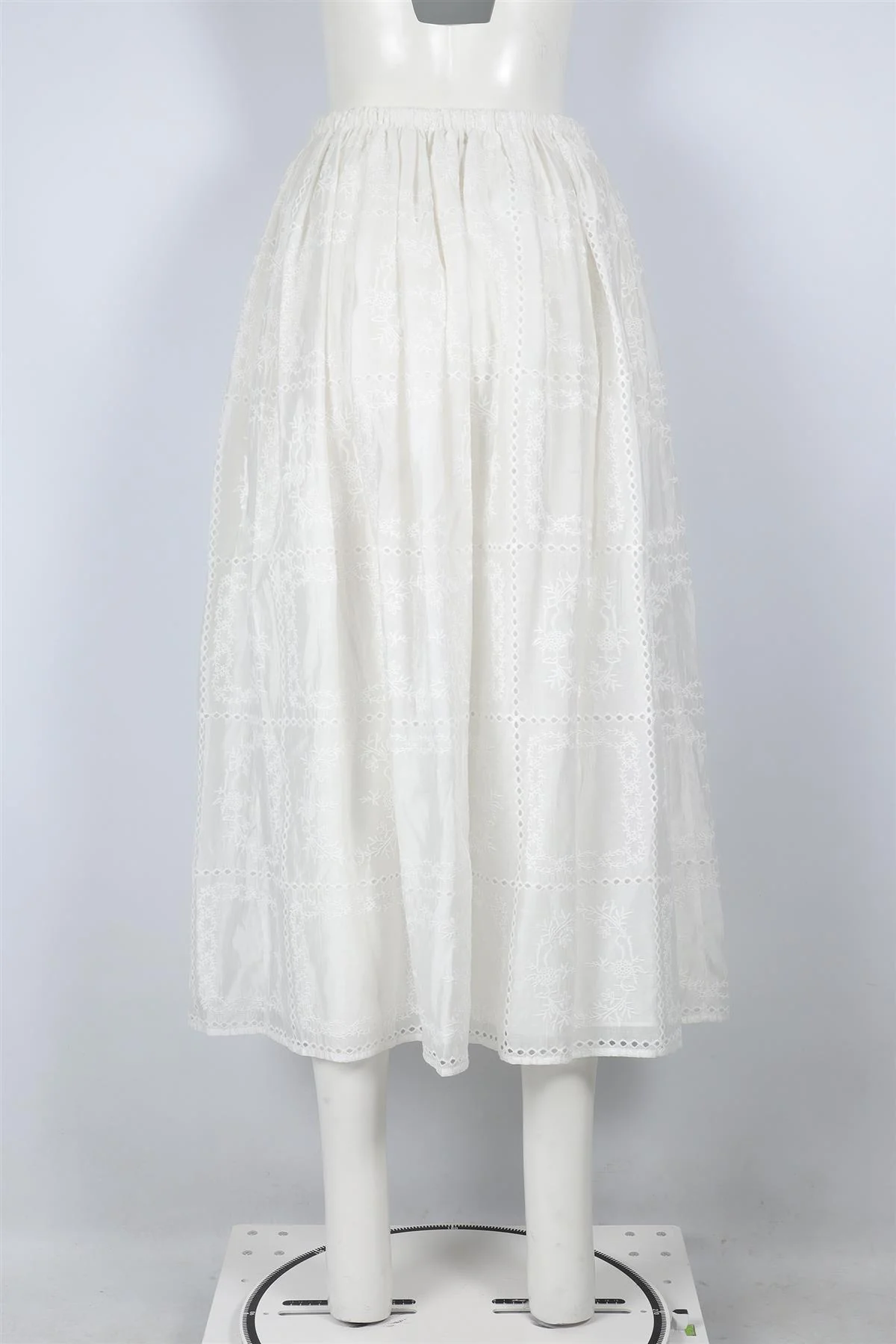 HELSA WHITE COTTON MAXI SKIRT SMALL - Image 4