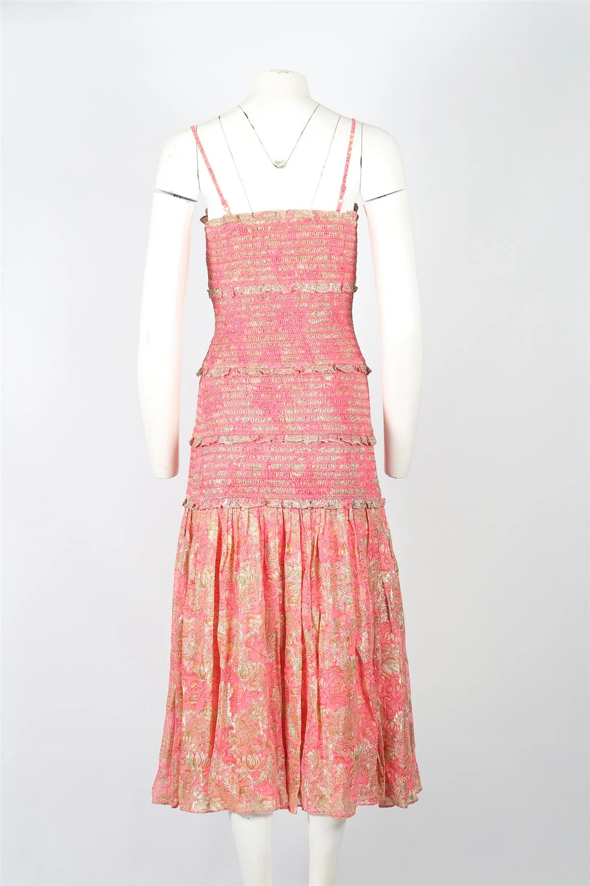 HEMANT & NANDITA CREPE MIDI DRESS SMALL - Image 4