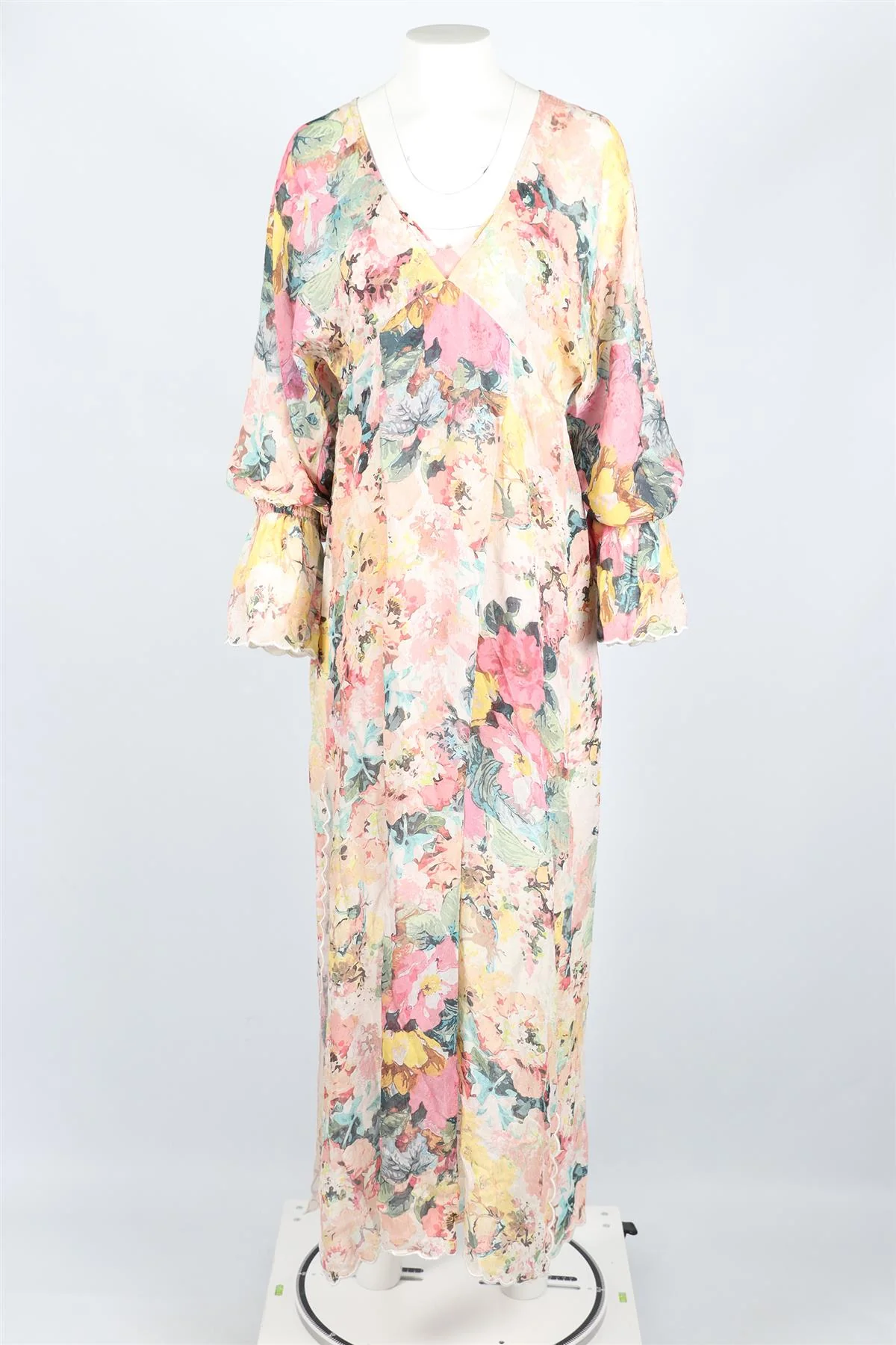 HEMANT & NANDITA MULTICOLOURED CHIFFON MAXI DRESS MEDIUM - Image 2