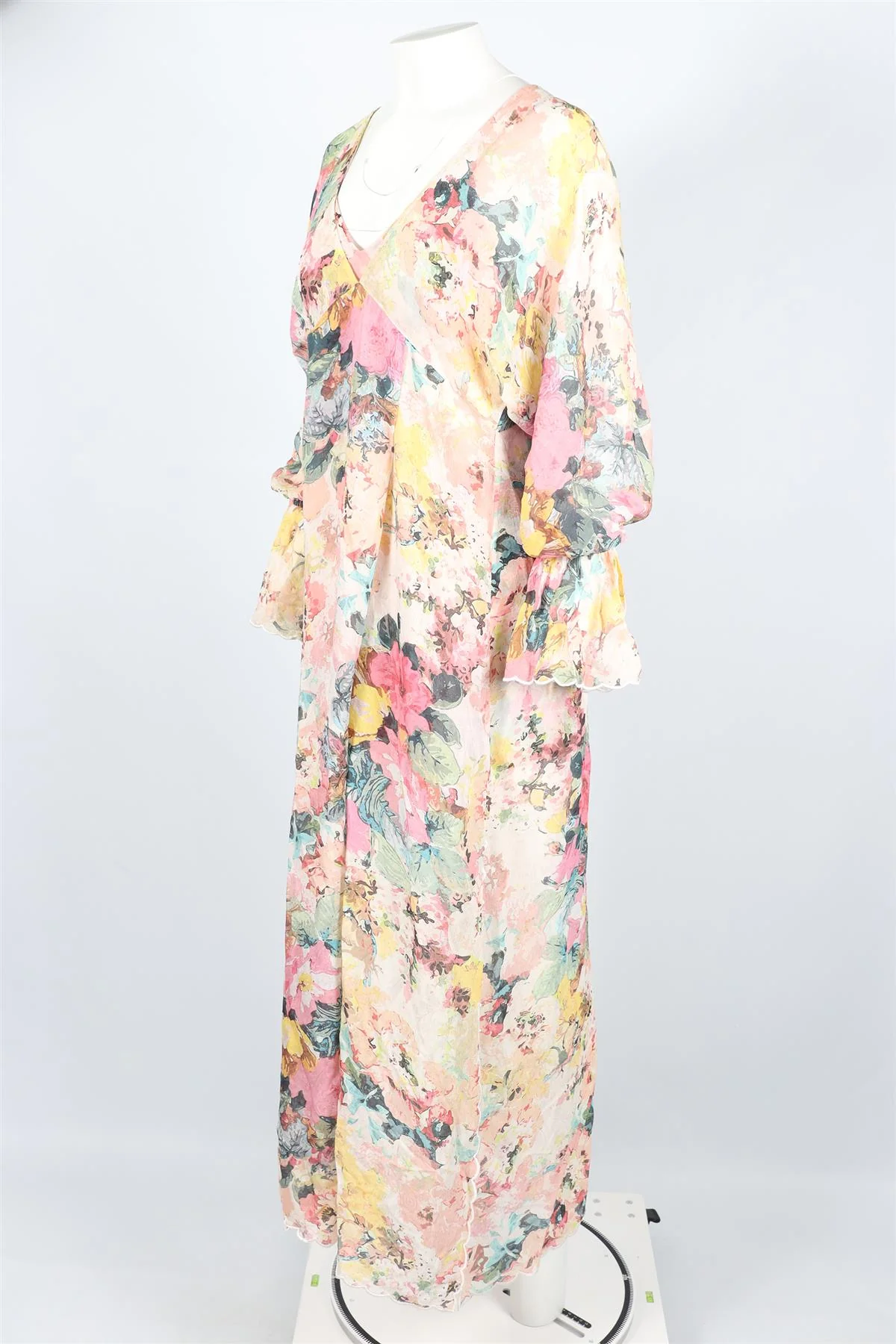 HEMANT & NANDITA MULTICOLOURED CHIFFON MAXI DRESS MEDIUM - Image 3