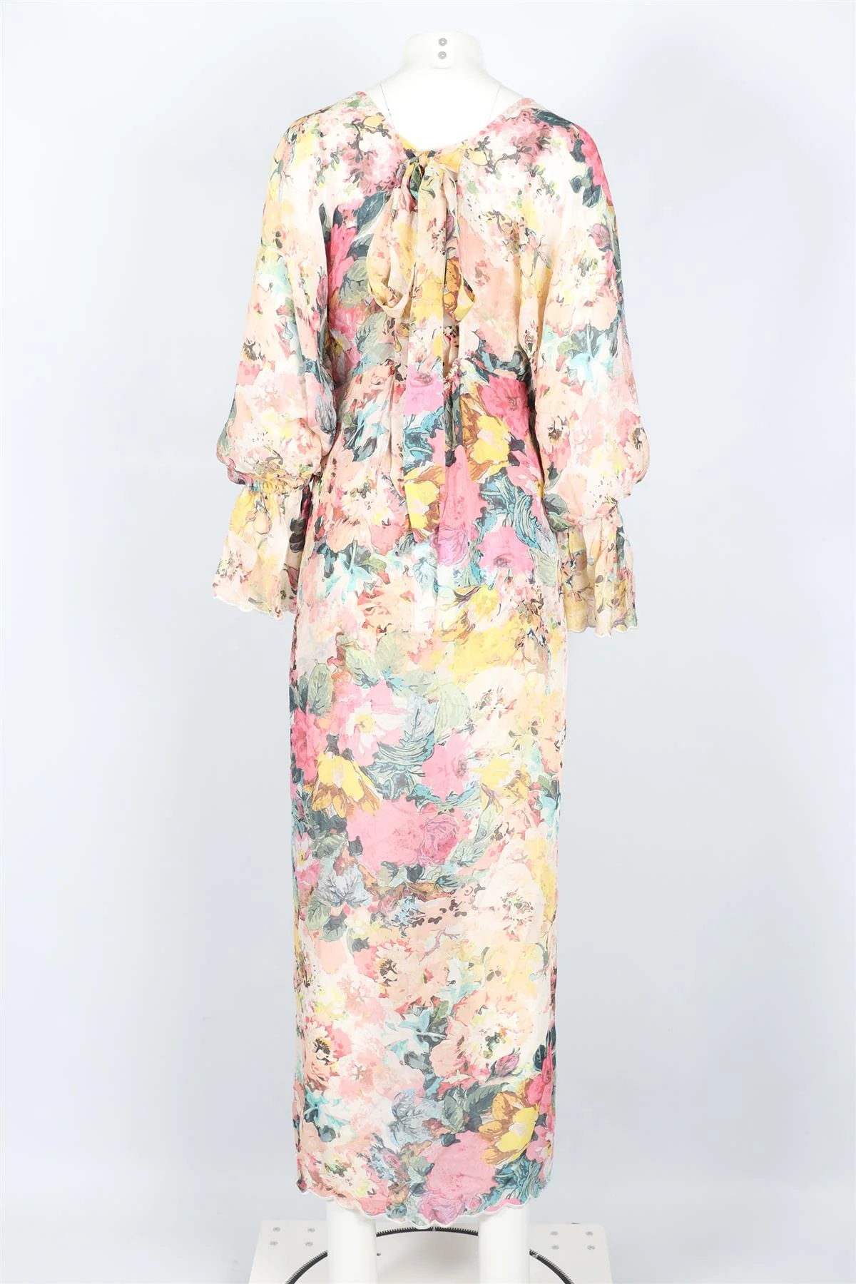 HEMANT & NANDITA MULTICOLOURED CHIFFON MAXI DRESS MEDIUM - Image 4