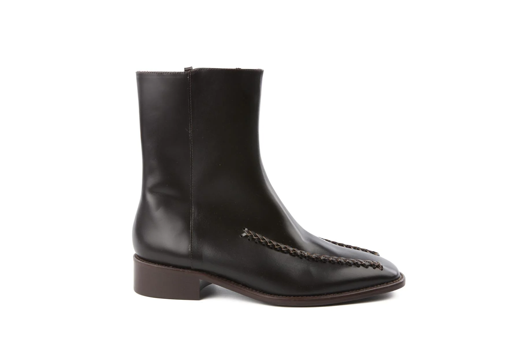 HEREU BROWN LEATHER ANKLE BOOTS EU 38 UK 5 US 8 - Image 2