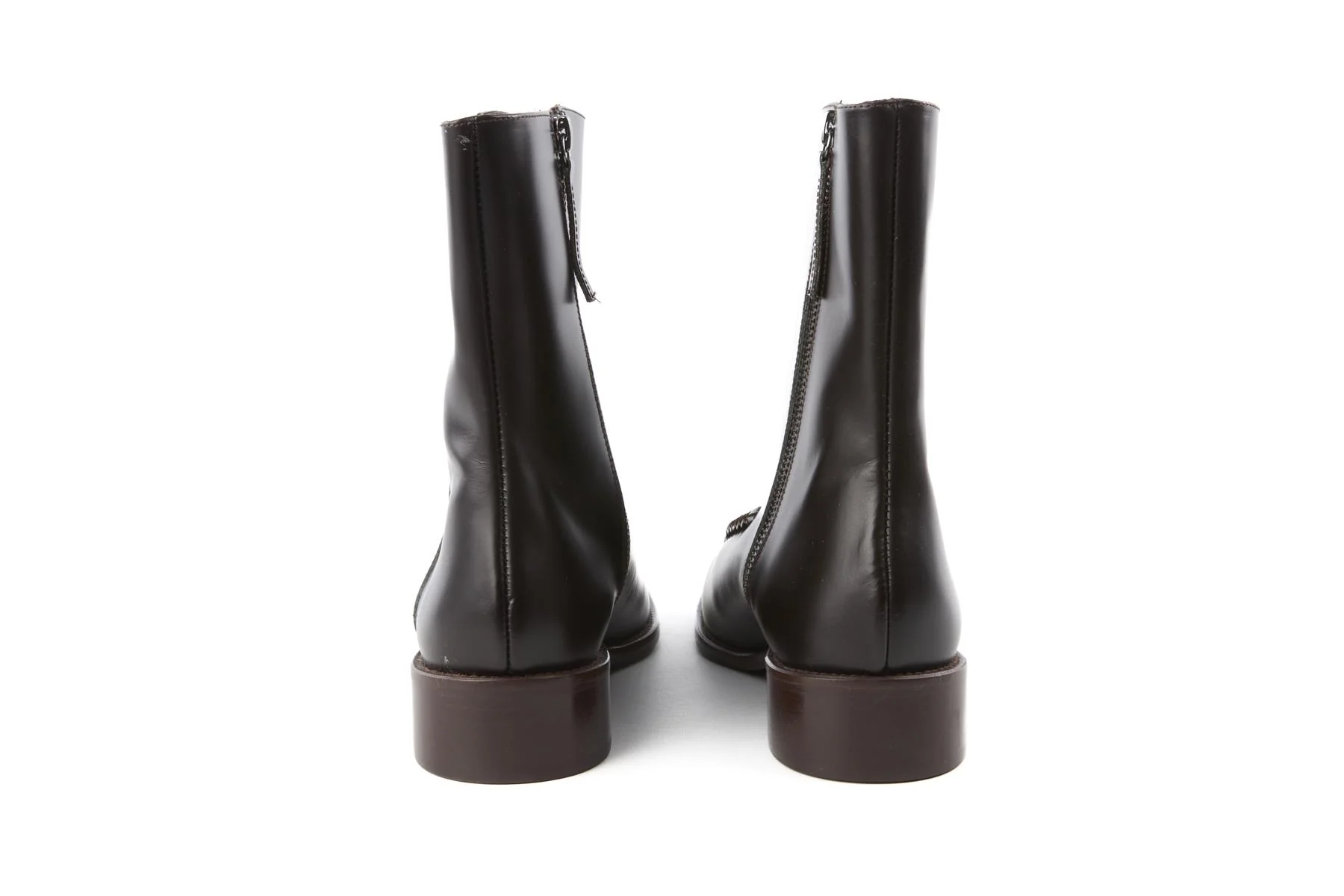 HEREU BROWN LEATHER ANKLE BOOTS EU 38 UK 5 US 8 - Image 5
