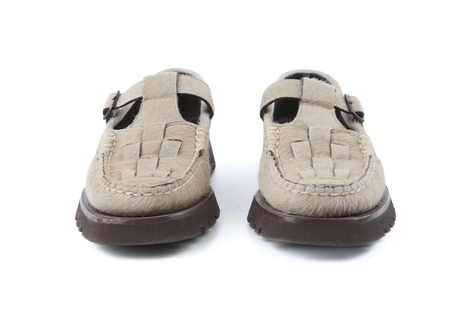 HEREU GREY CALF HAIR LOAFERS EU 38 UK 5 US 8 - Image 3