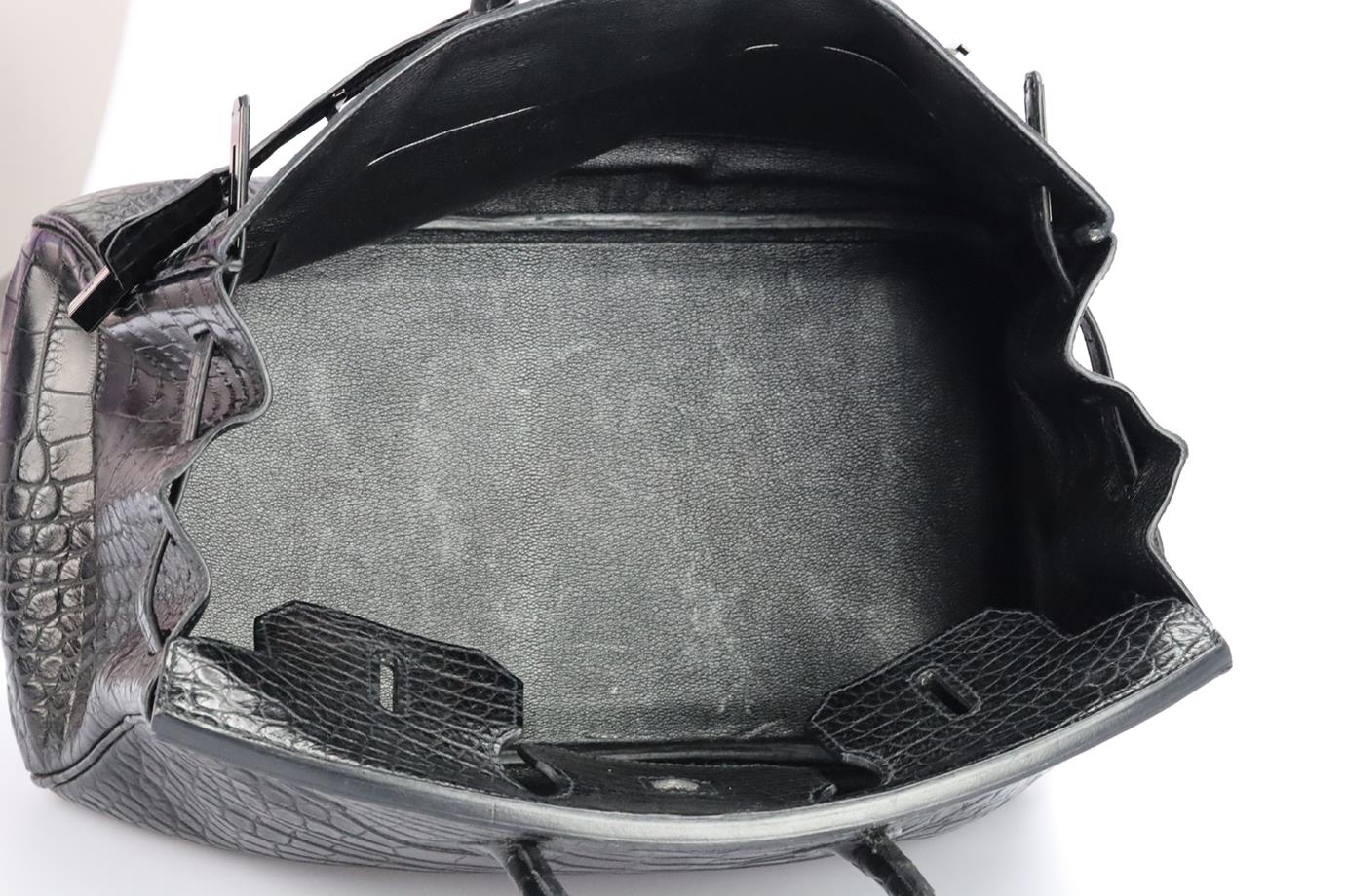 HERMÈS 2010 BIRKIN 35CM SO BLACK MATTE ALLIGATOR BAG - Image 12