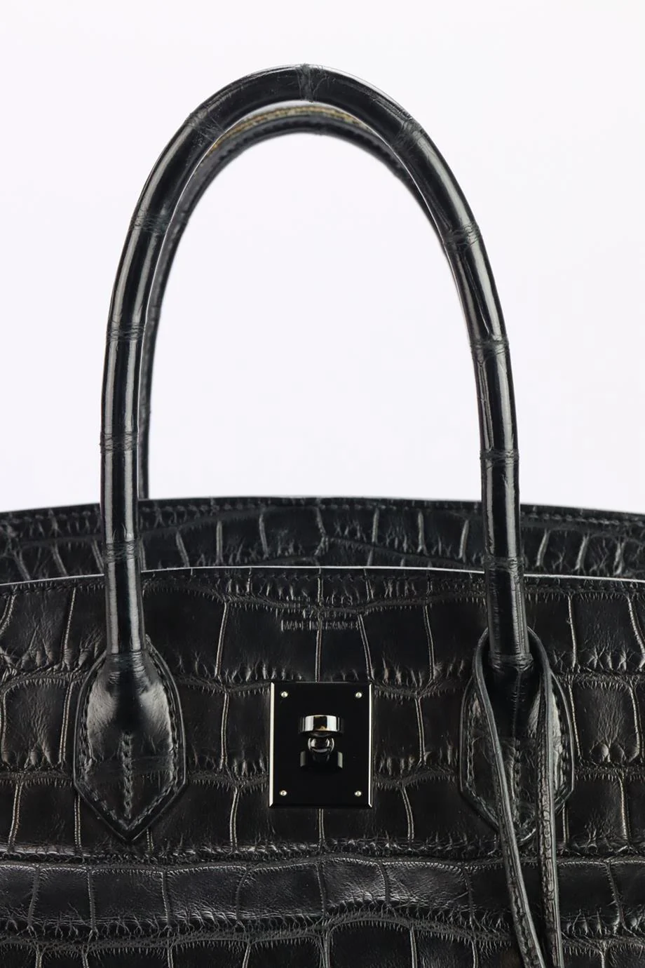 HERMÈS 2010 BIRKIN 35CM SO BLACK MATTE ALLIGATOR BAG - Image 9