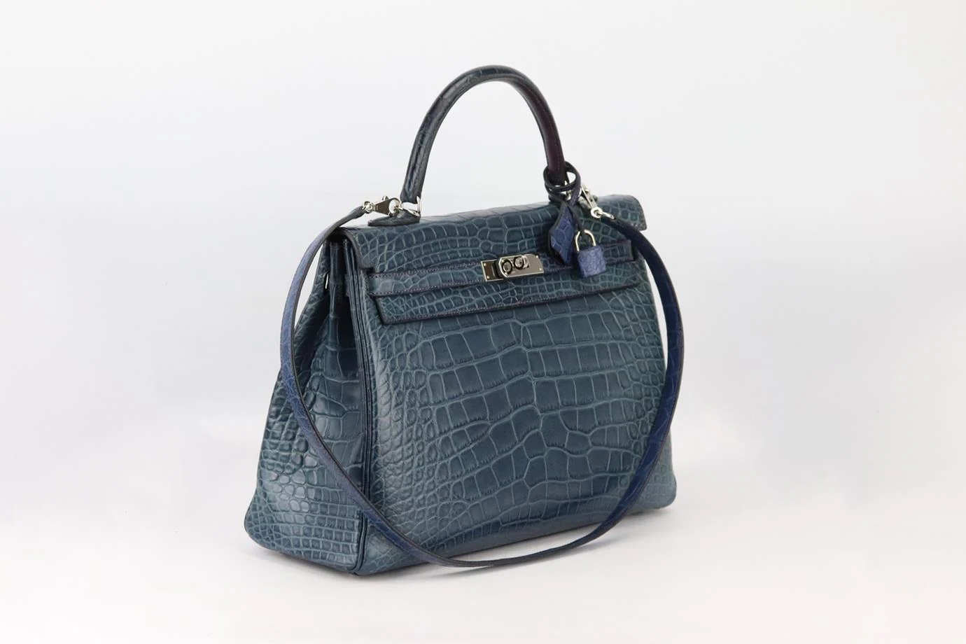 HERMÈS 2013 KELLY 35CM BI-COLOUR MATTE ALLIGATOR MISSISSIPPIENSIS LEATHER BAG - Image 6