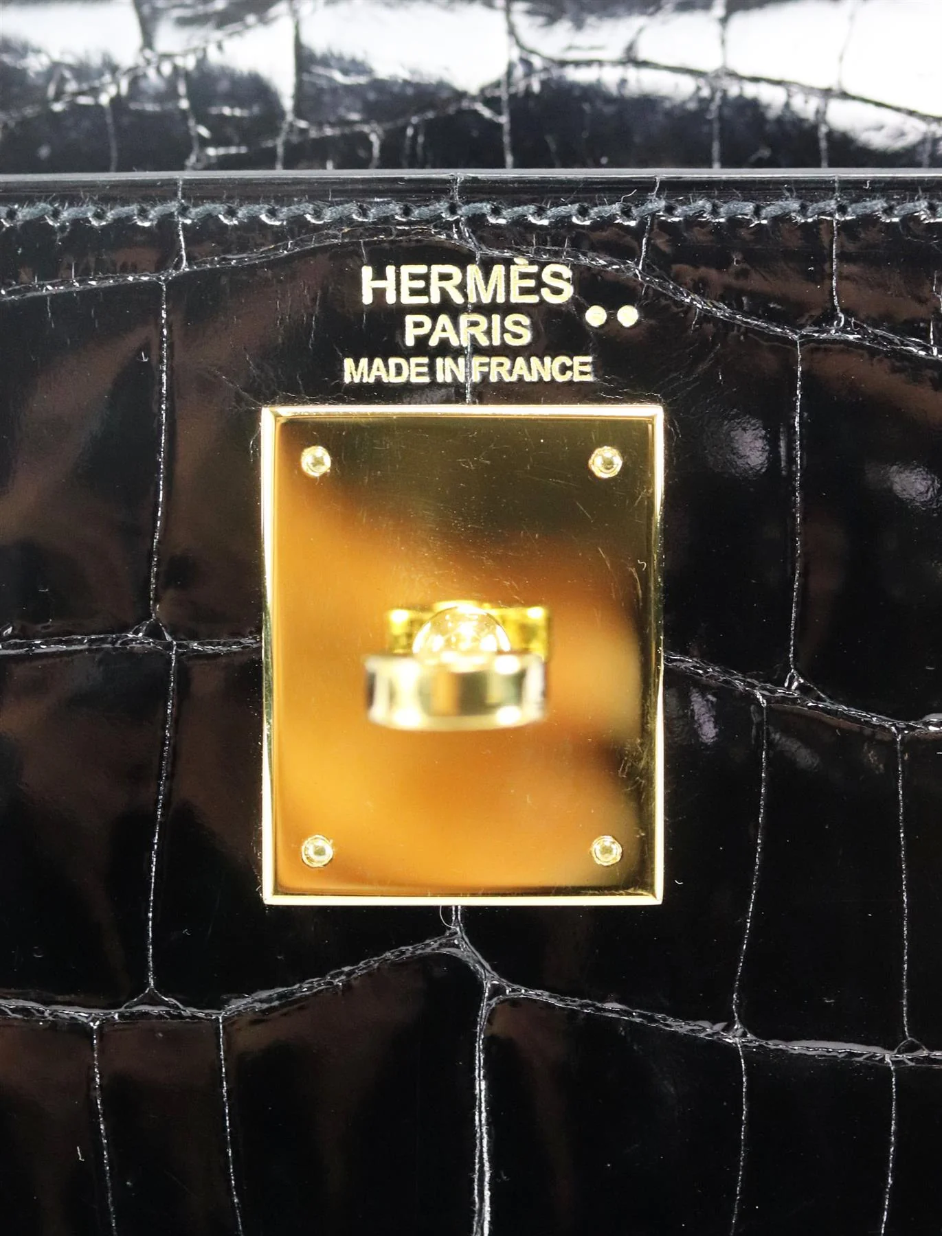 HERMÈS 2014 KELLY SELLIER 32CM POROSUS CROCODILE LEATHER BAG - Image 8