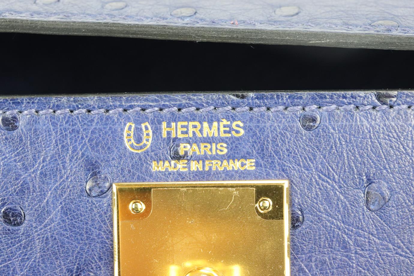 HERMÈS 2017 SPECIAL ORDER KELLY SELLIER 28CM OSTRICH LEATHER BAG - Image 12