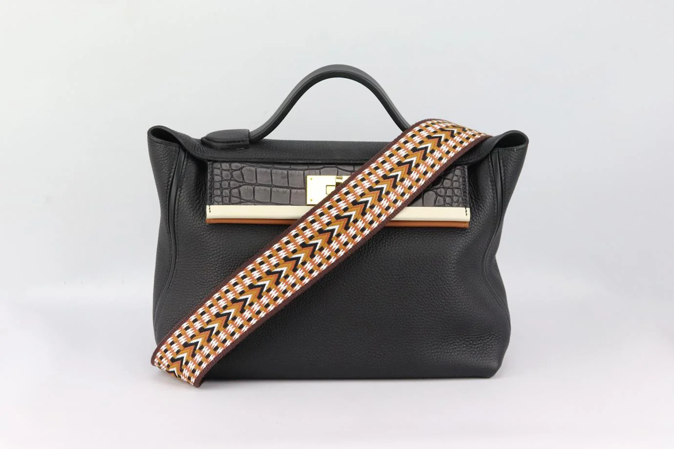 HERMÈS 2020 24/24 29CM TOGO LEATHER, ALLIGATOR AND SWIFT LEATHER BAG - Image 11
