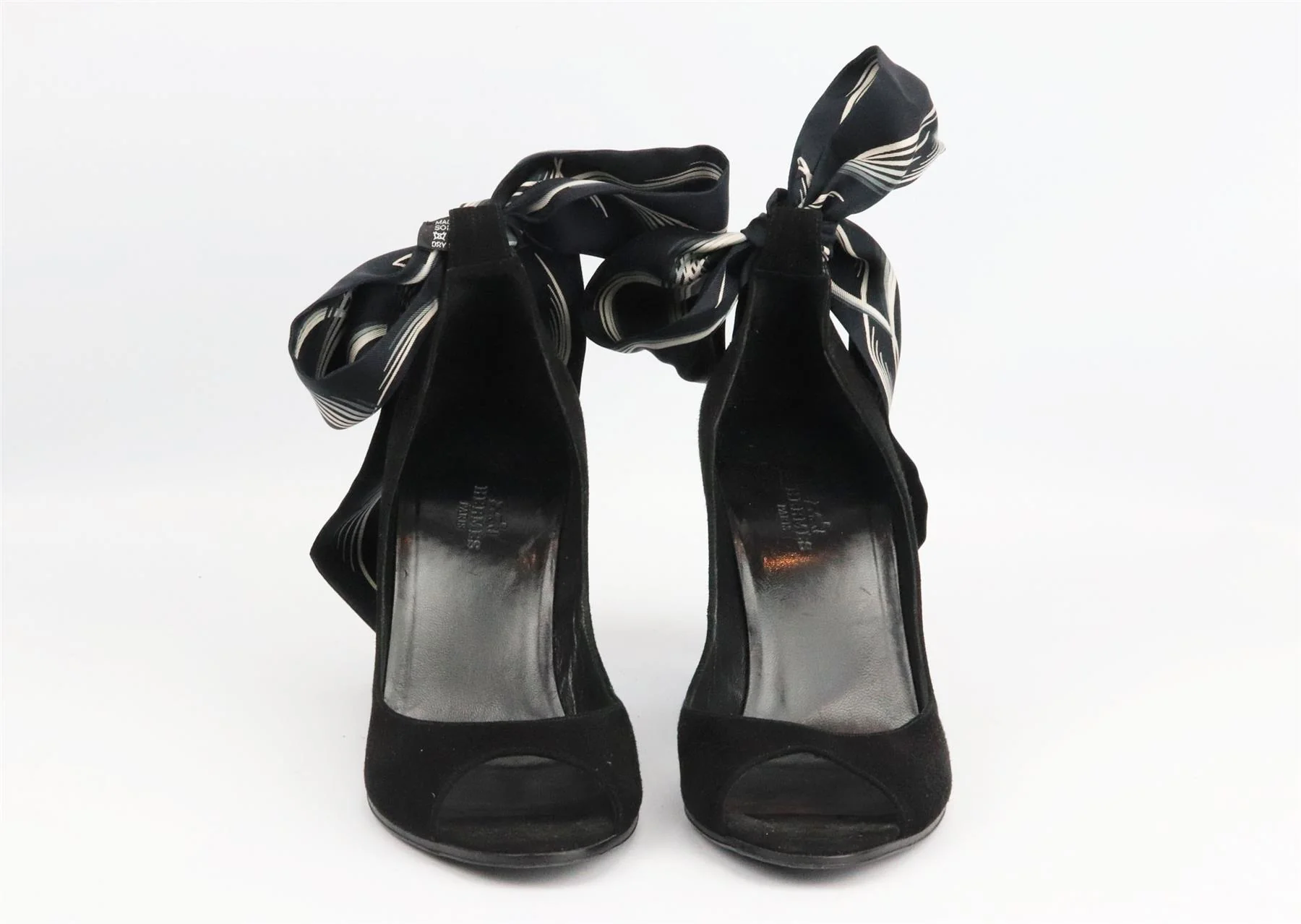 HERMÈS 24 FAUBOURG SILK AND SUEDE WEDGE SANDALS EU 39 UK 6 US 9 - Image 3